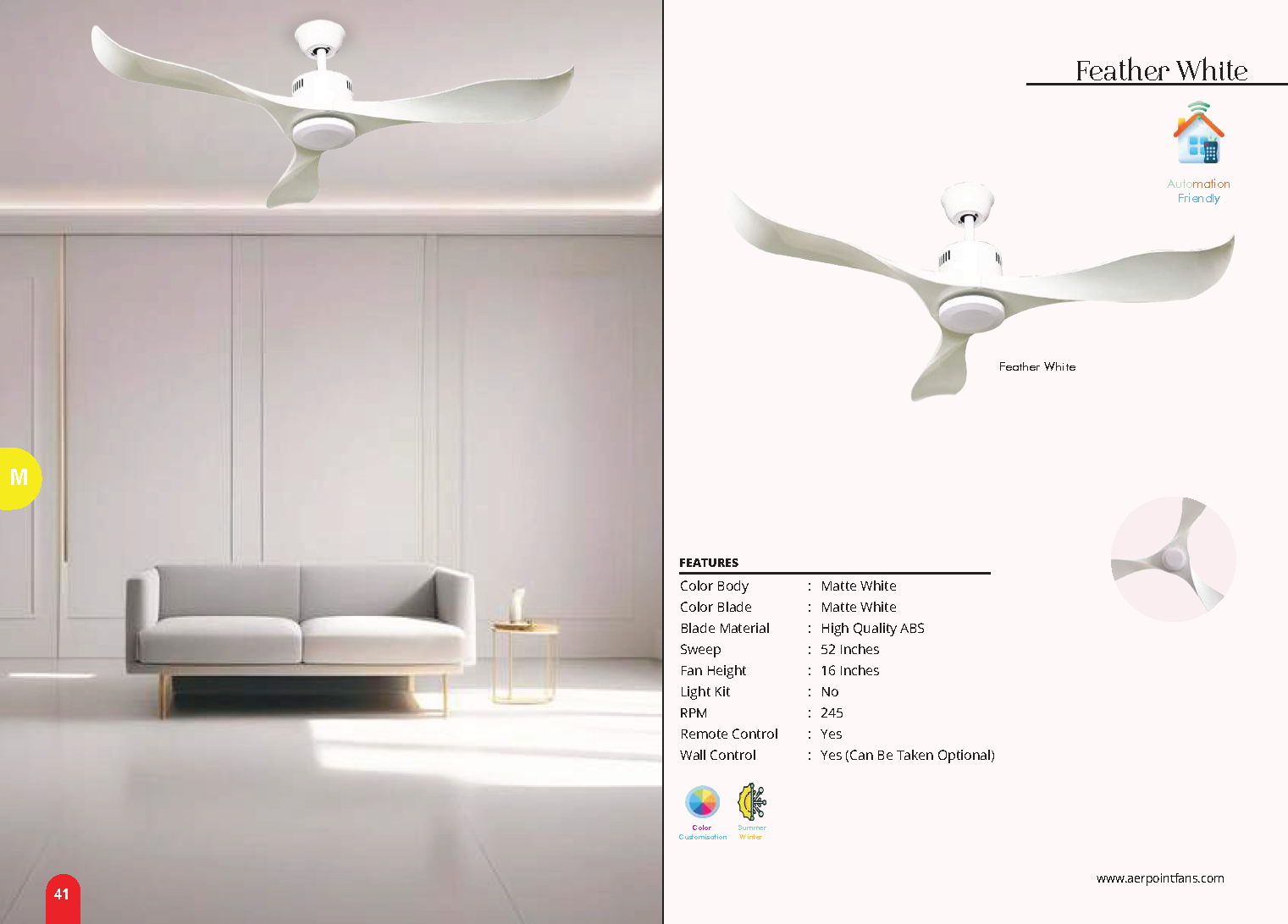 Beyond Lights - Feather White Fan