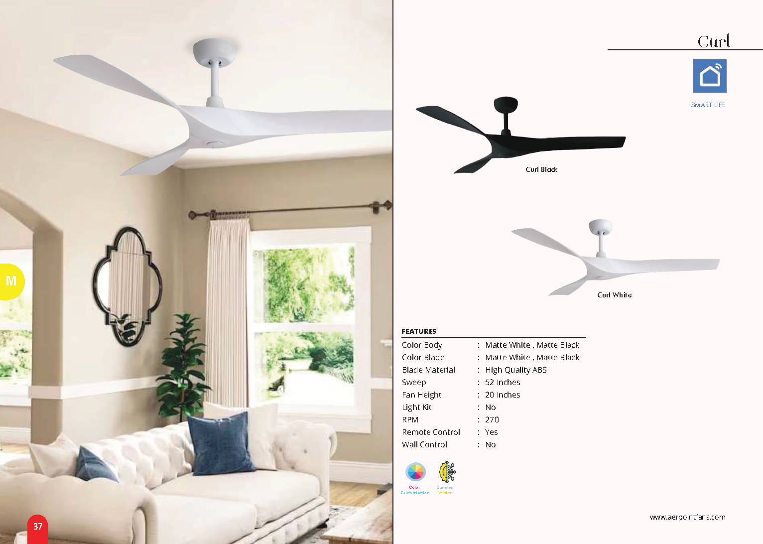 Beyond Lights - Curl Ceiling Fan