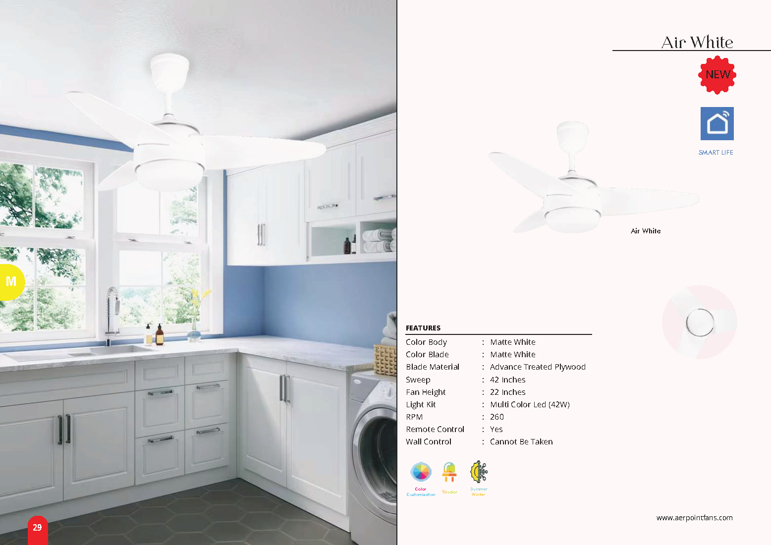 Beyond Lights - White Ceiling Fan