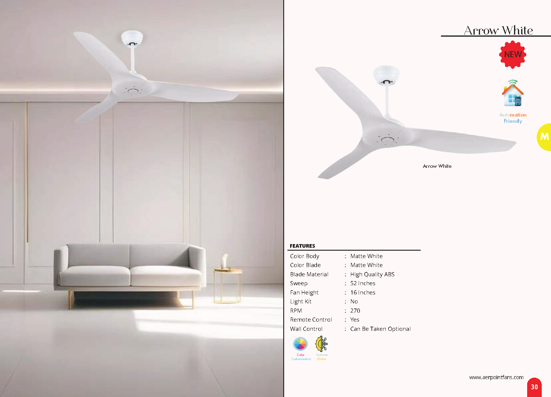 Beyond Lights - Arrow White Fan