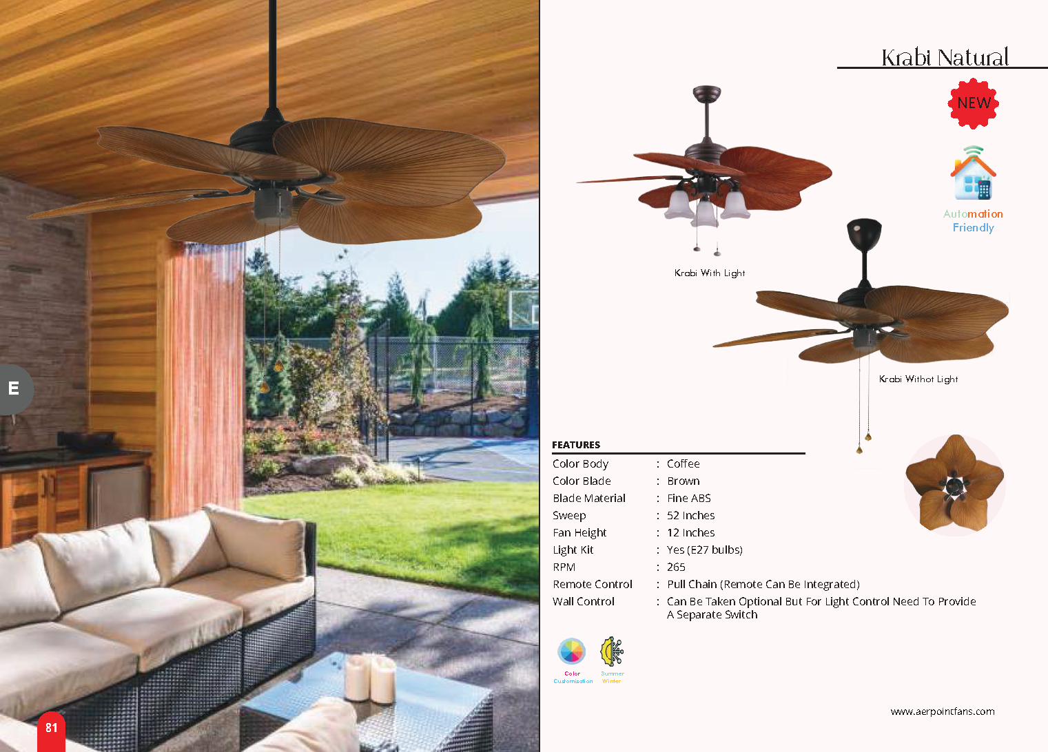 Beyond Lights - Coffee Ceiling Fan