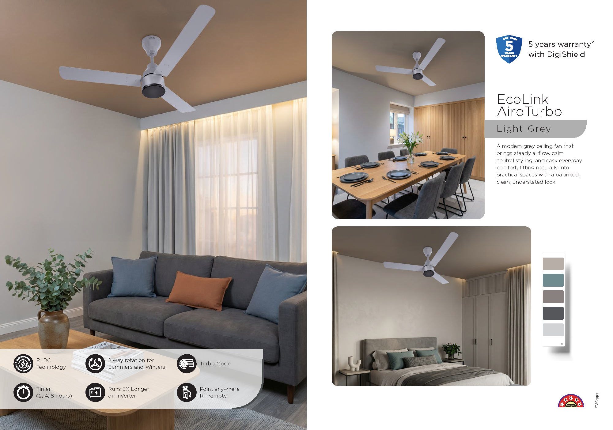 Beyond Lights - Grey Ceiling Fan