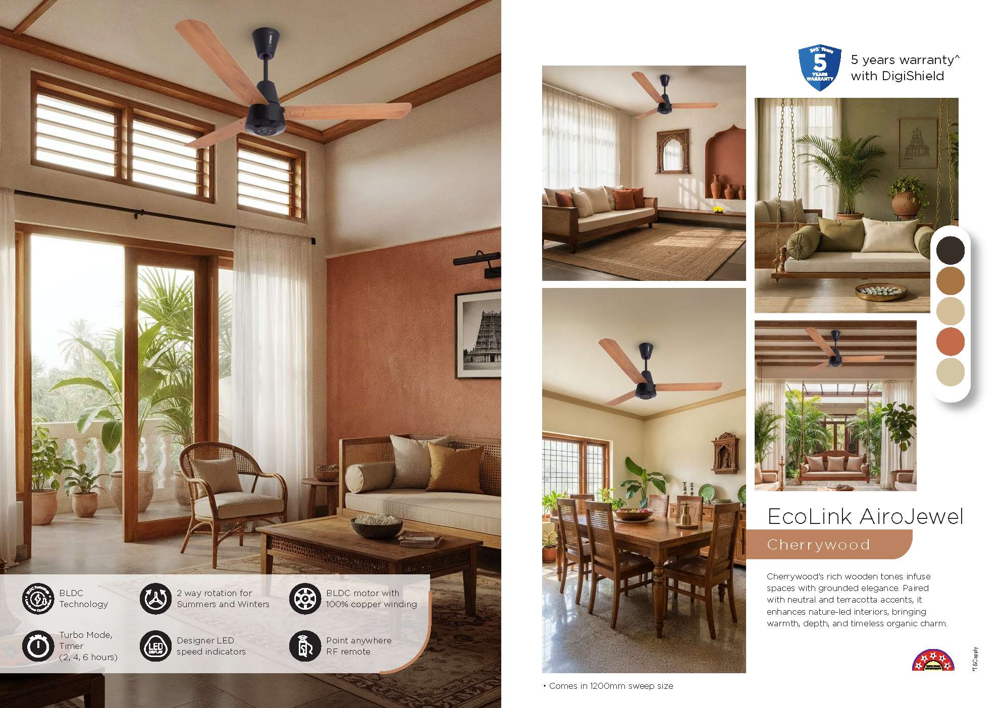 Beyond Lights - Cherrywood Ceiling Fan