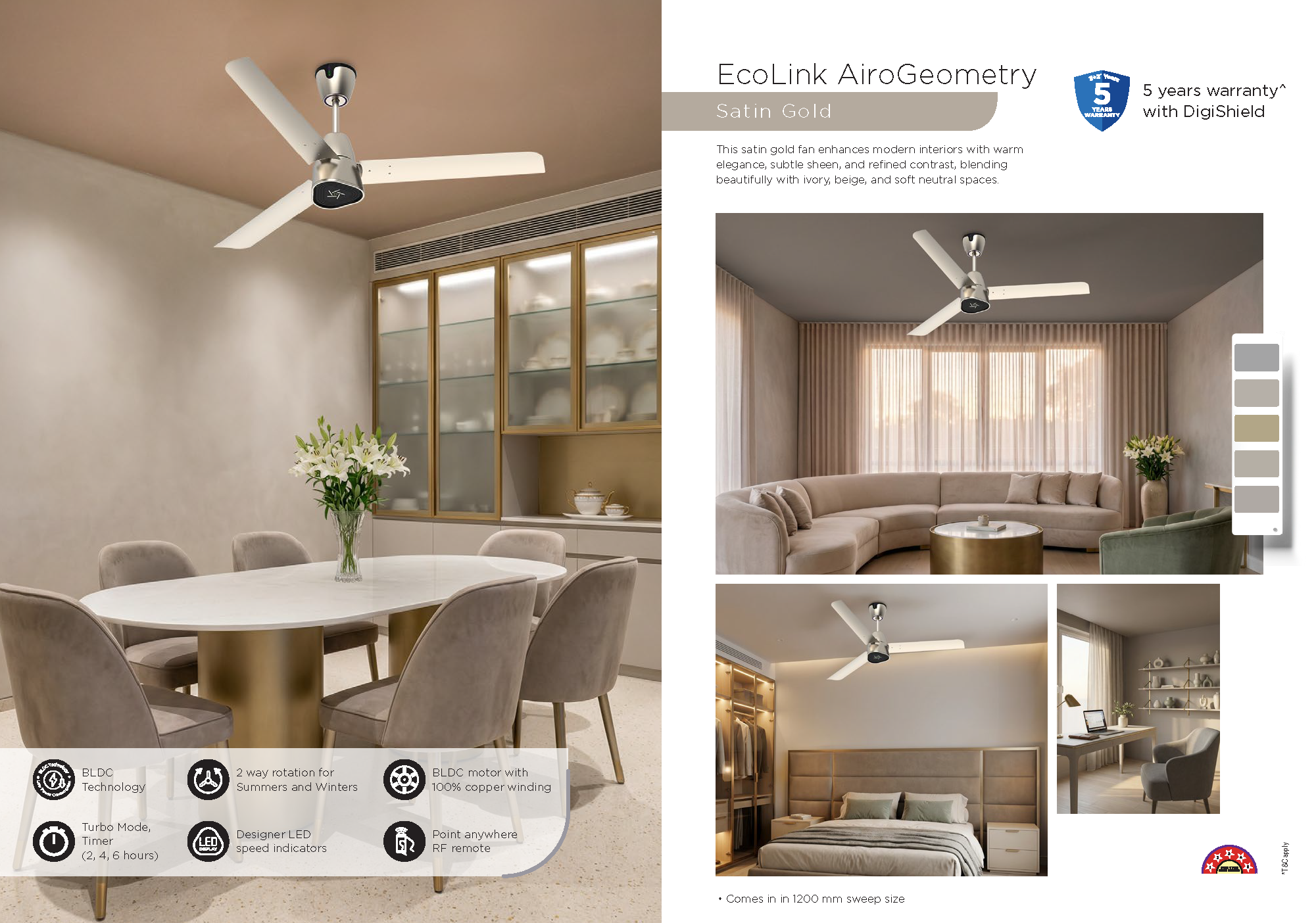 Beyond Lights - Satin Gold Fan