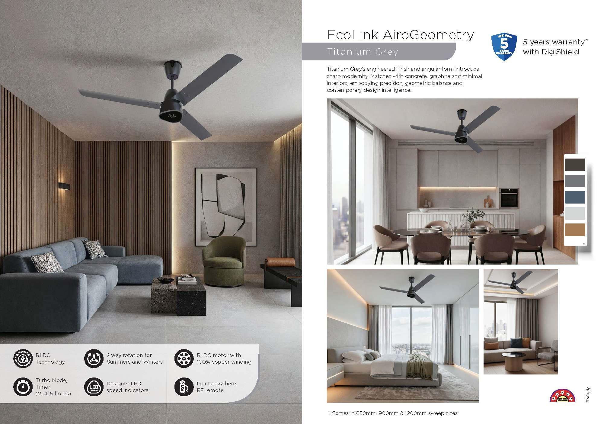 Beyond Lights - Titanium Grey Fan