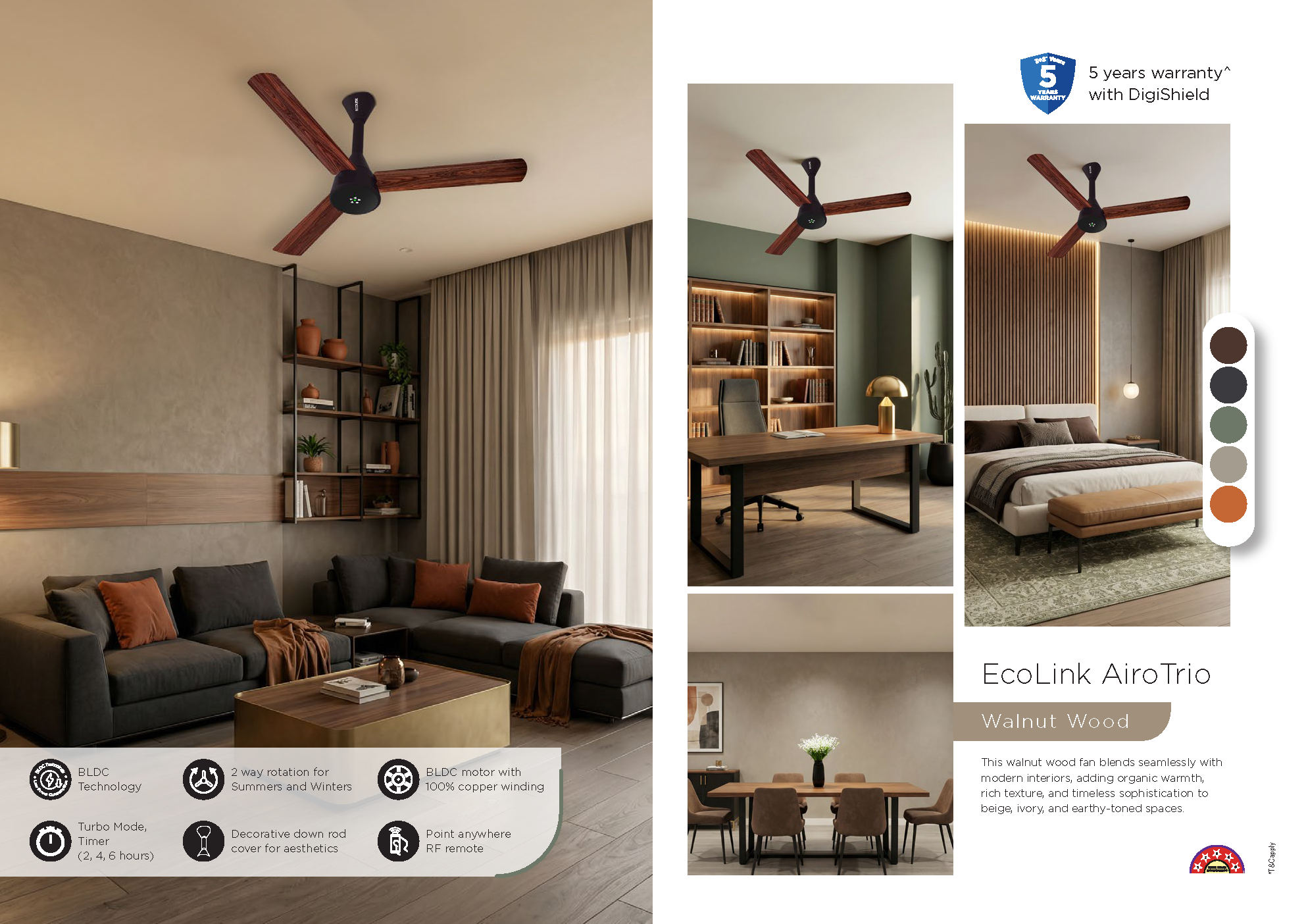 Beyond Lights - Walnut Wood Fan