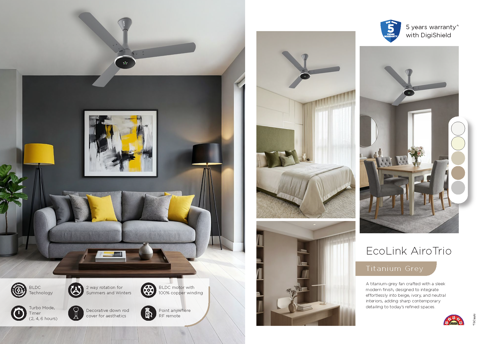 Beyond Lights - Titanium Grey Fan