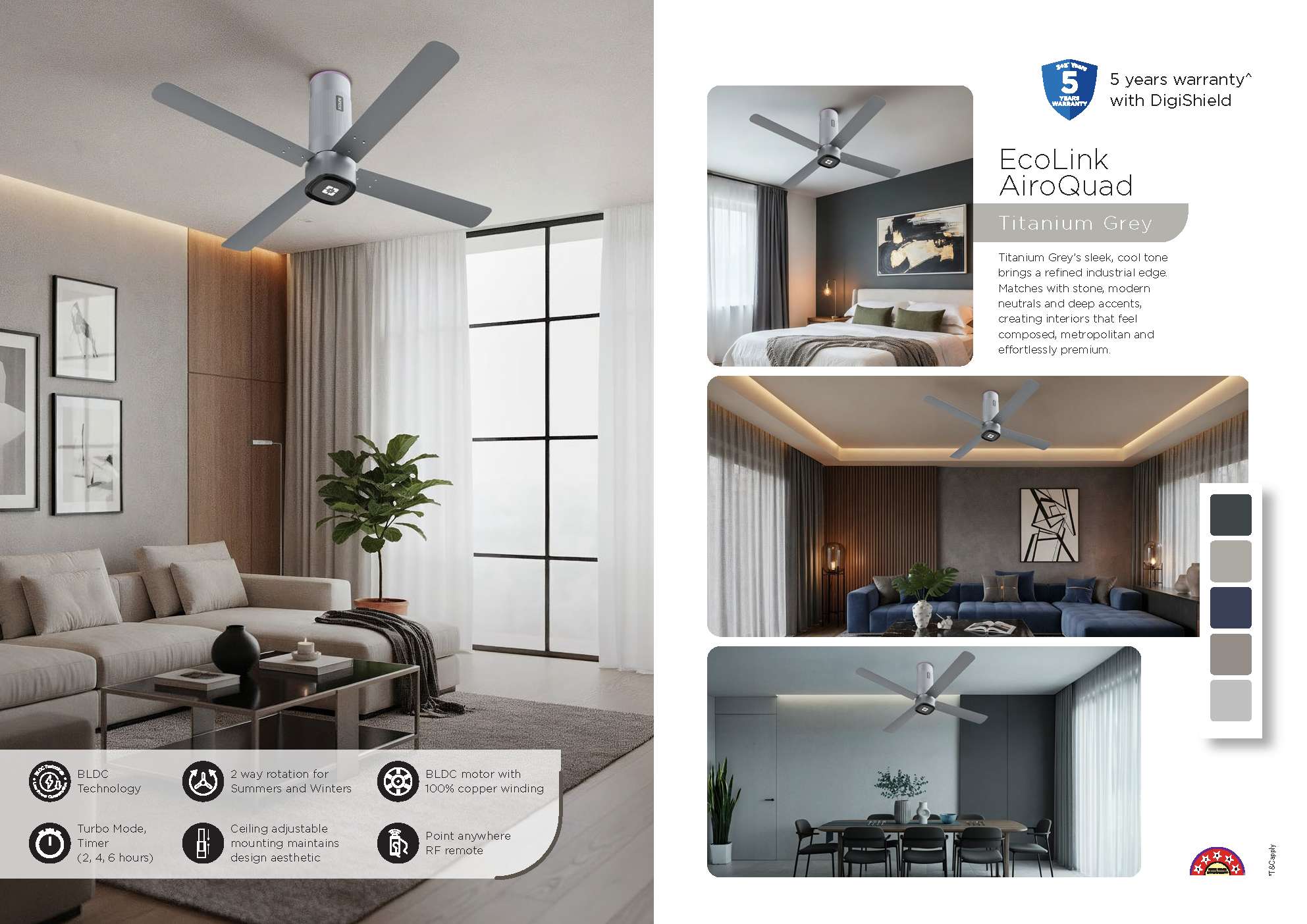 Beyond Lights - Titanium Grey Fan