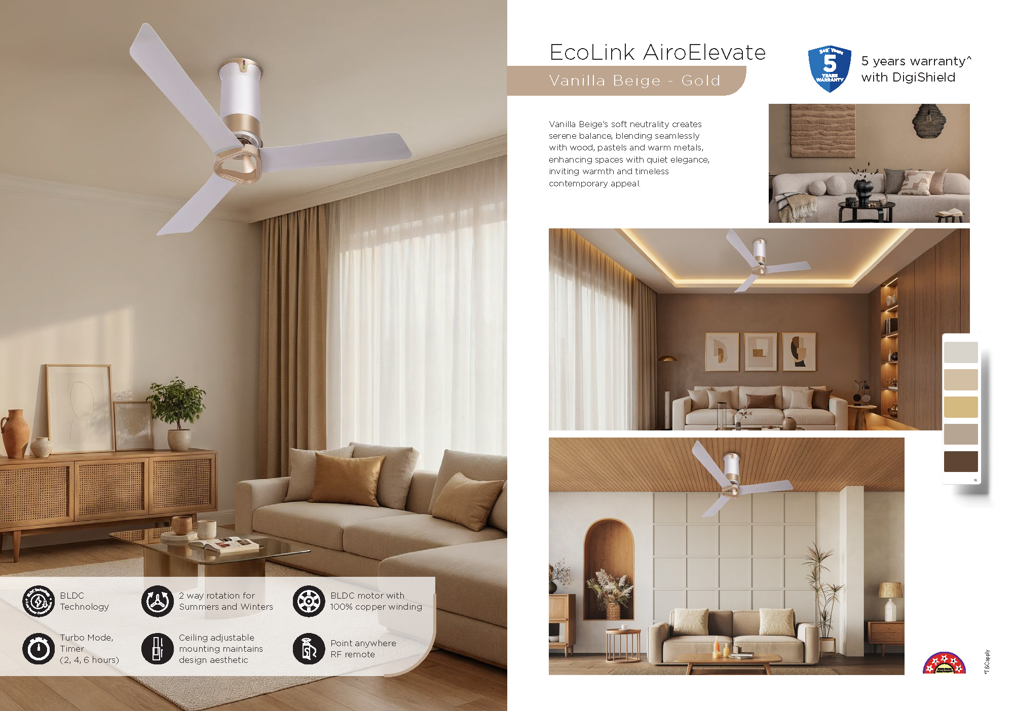 Beyond Lights - Beige Ceiling Fan