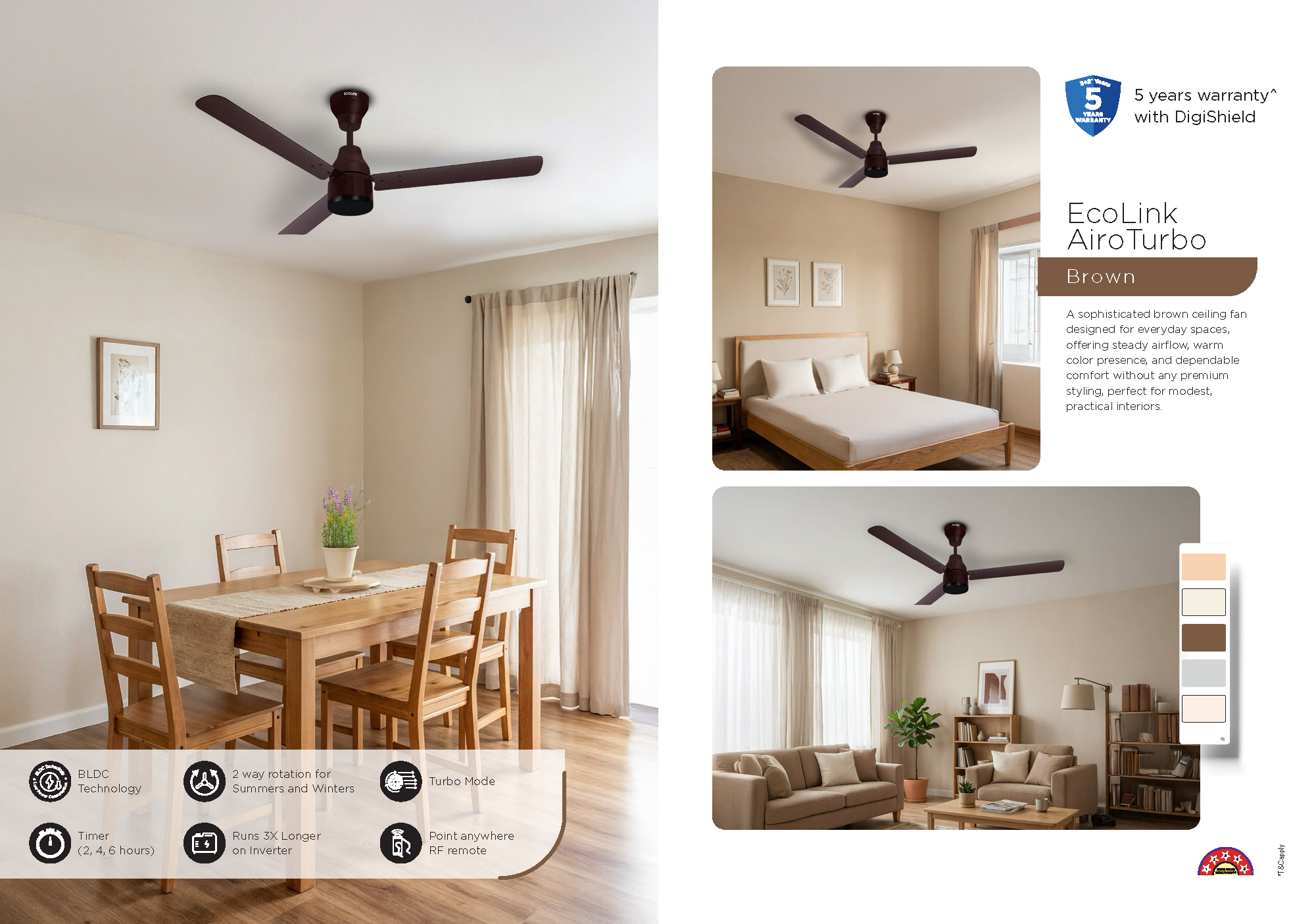 Beyond Lights - Brown Ceiling Fan