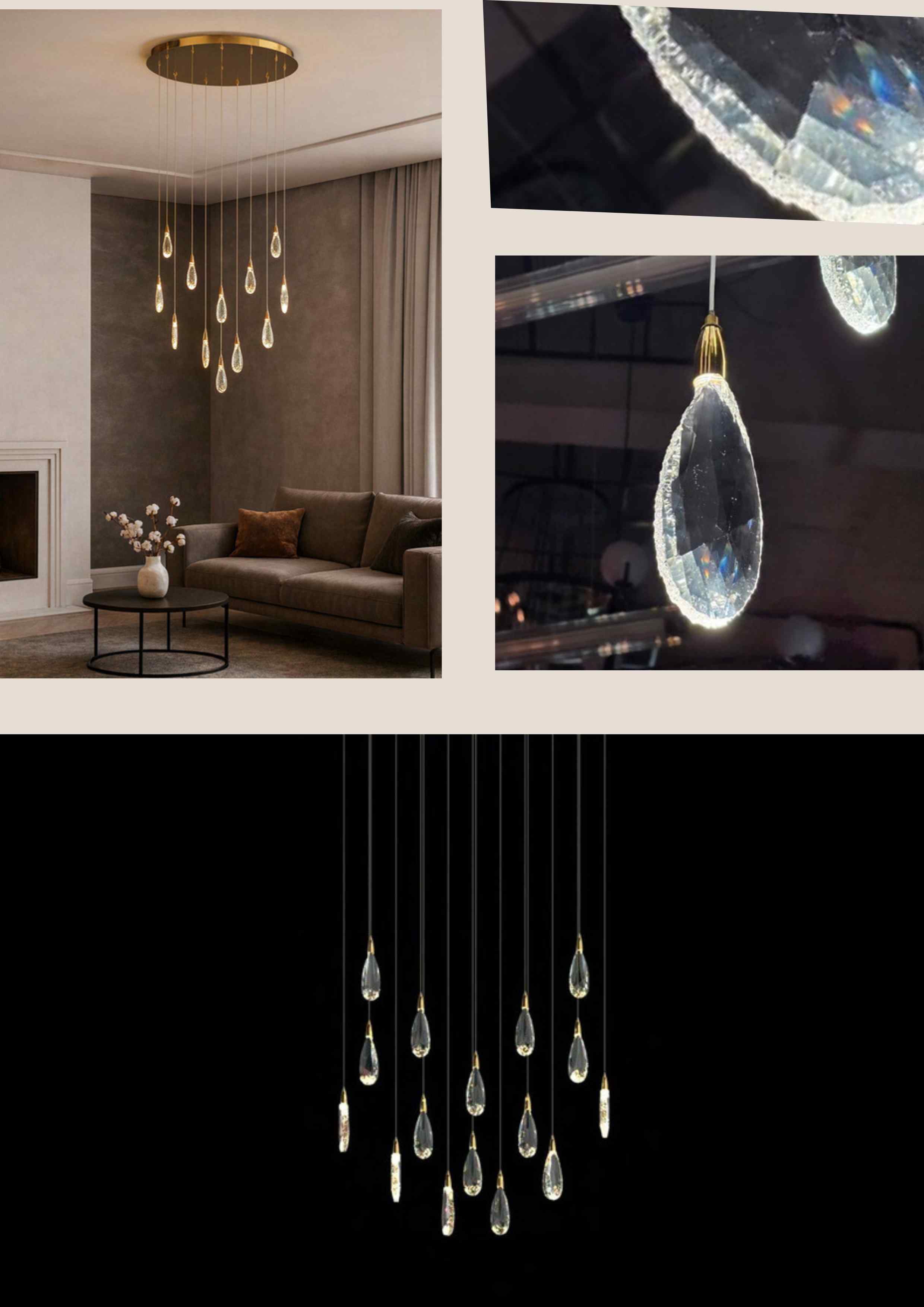 Beyond Lights - Crystal Raindrop Chandelier