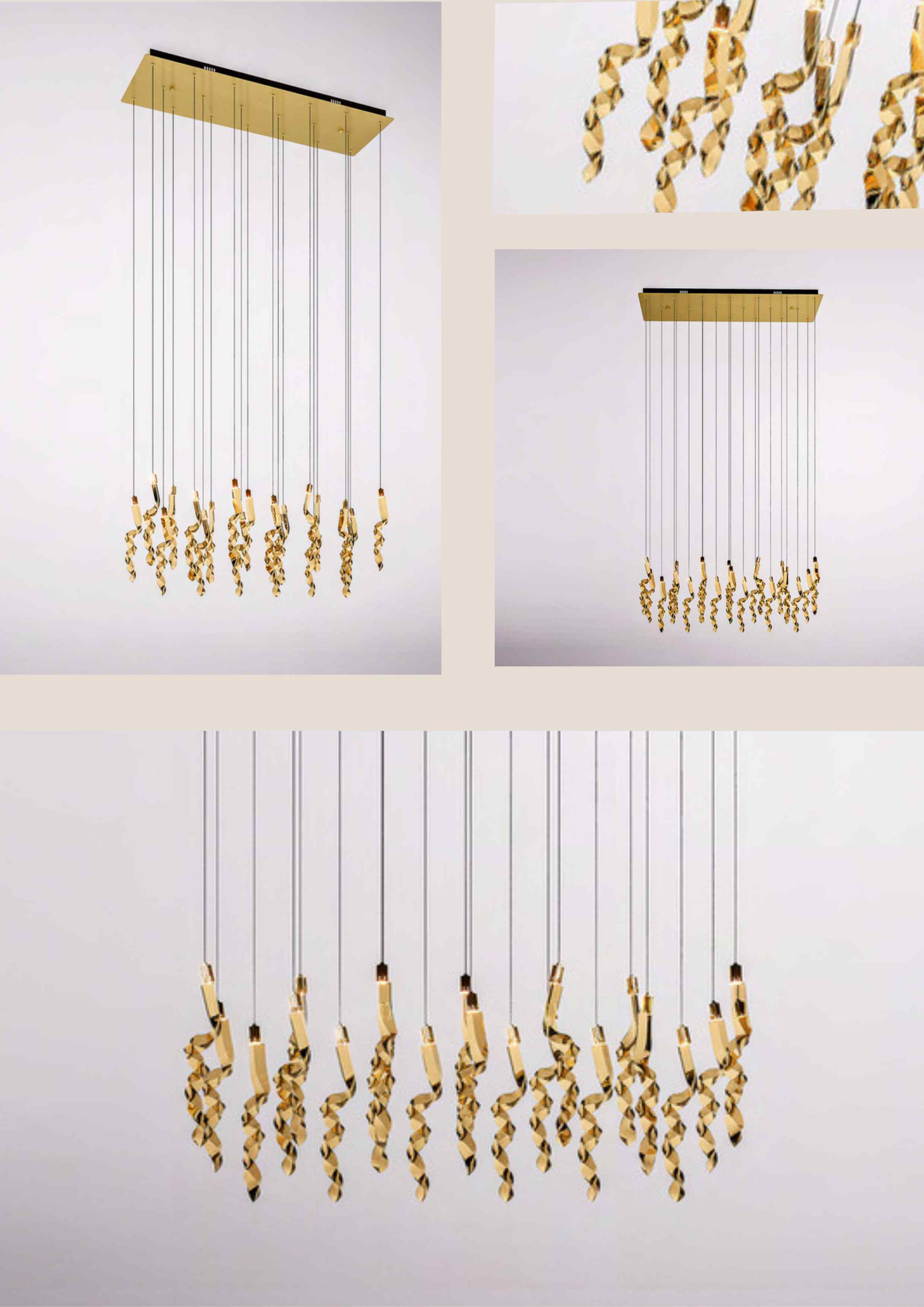 Beyond Lights - Gold Swirl Chandelier