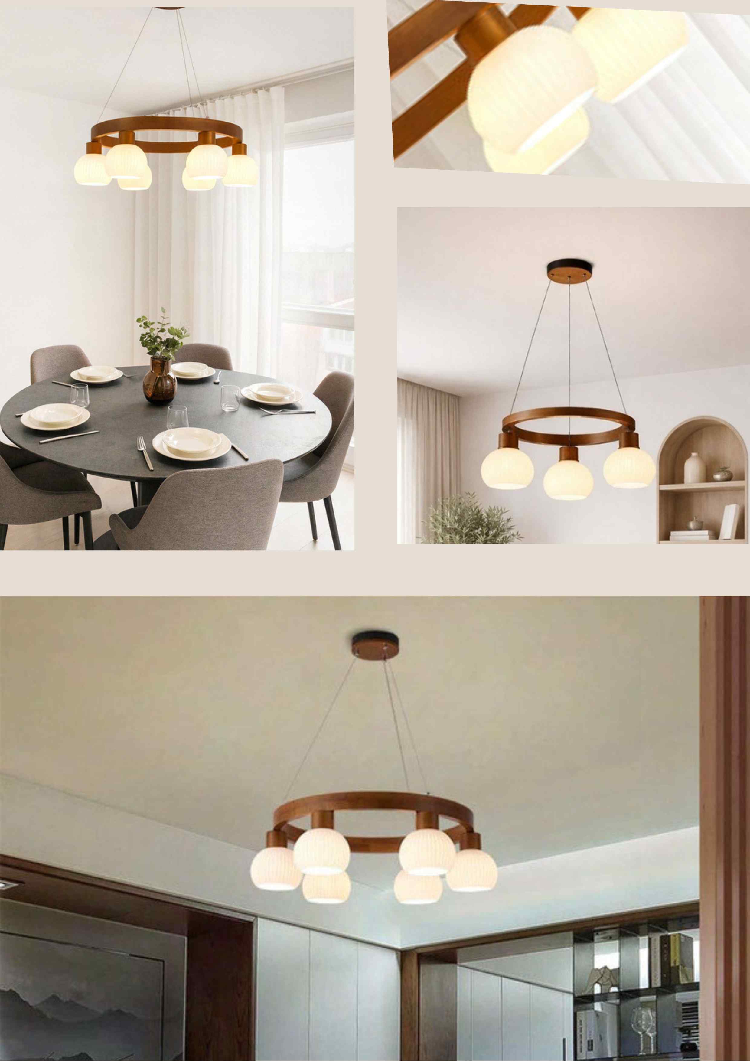 Beyond Lights - Wooden Ring Chandelier