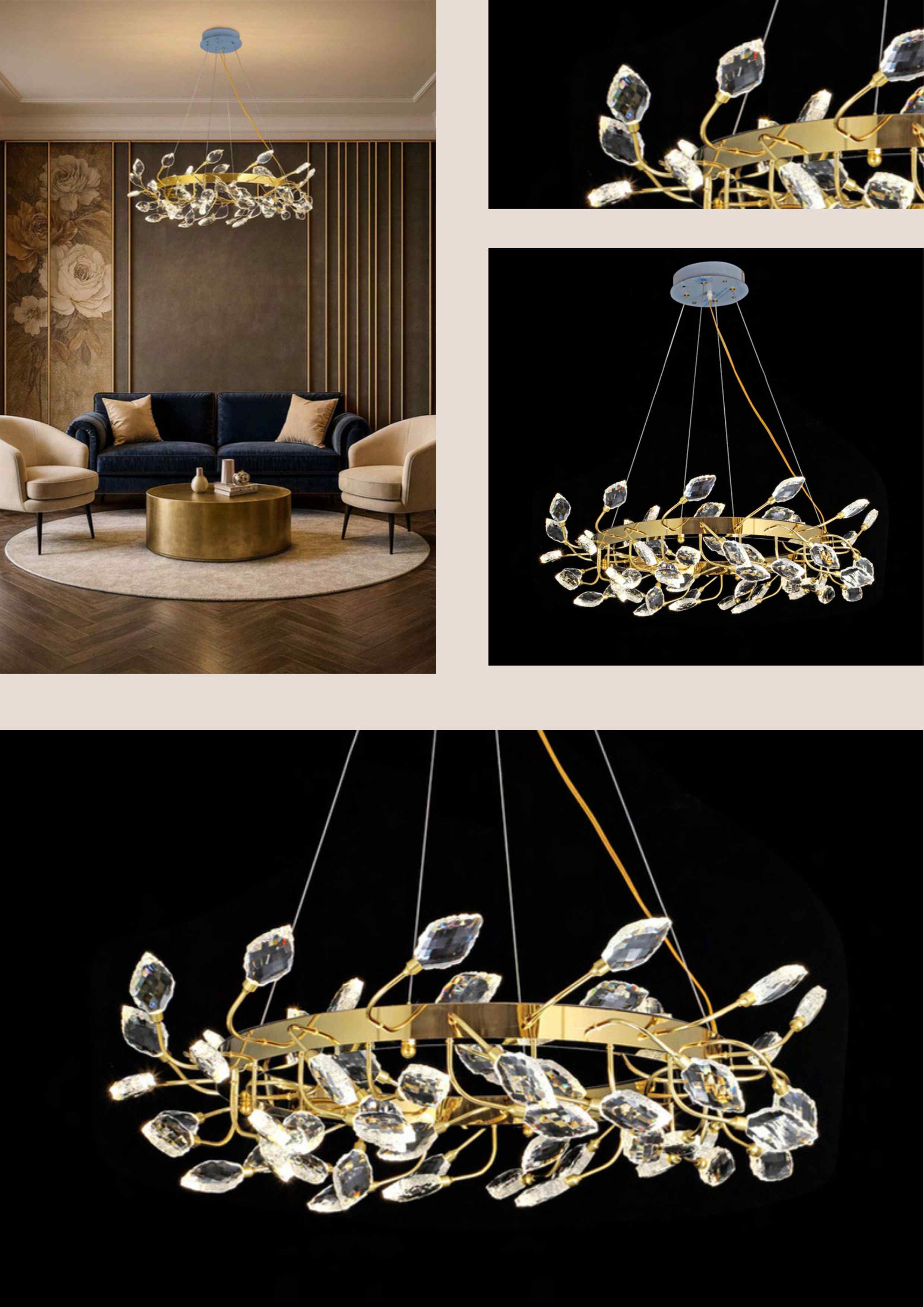 Beyond Lights - Crystal Leaf Chandelier