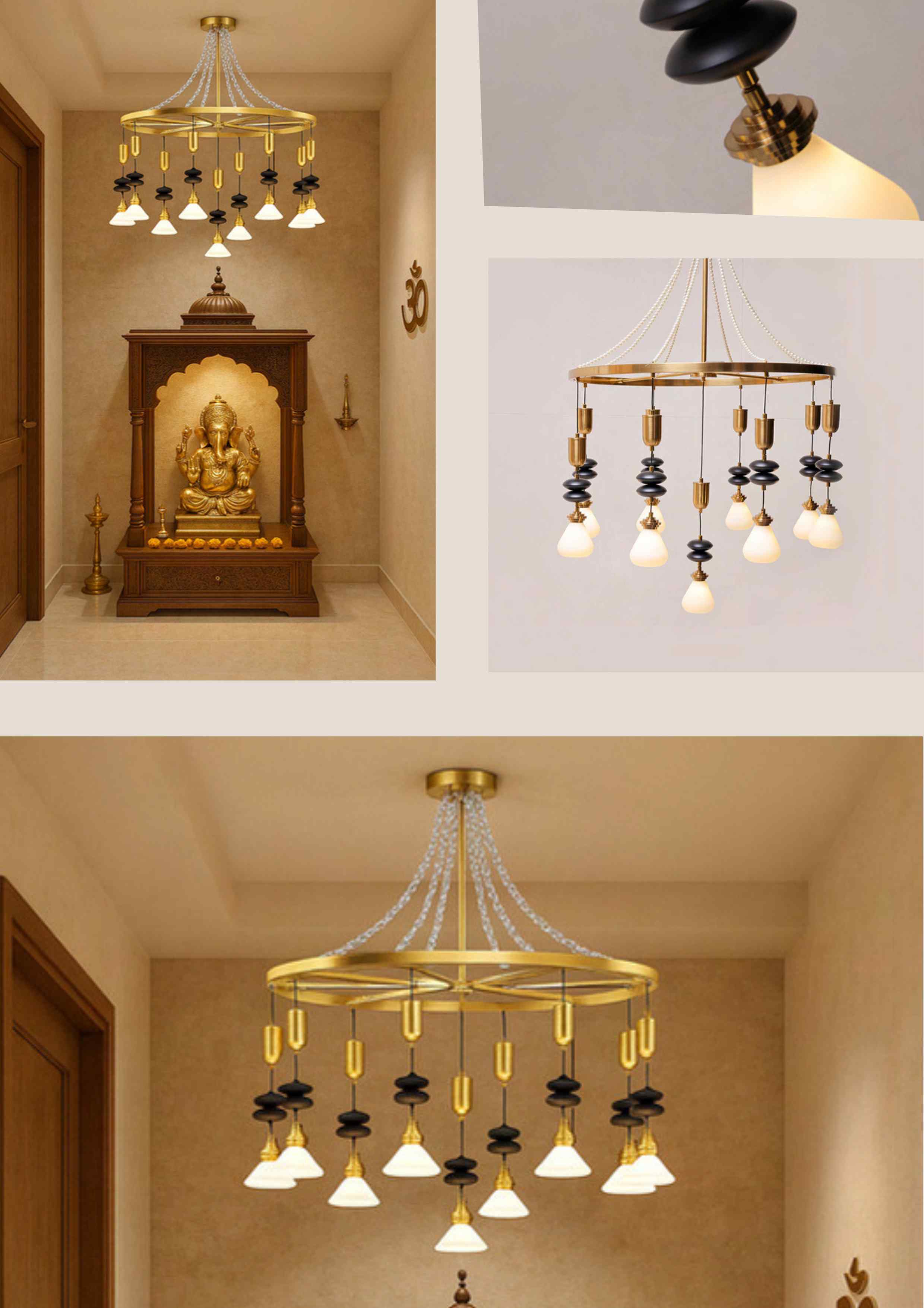 Beyond Lights - Brass Ring Chandelier