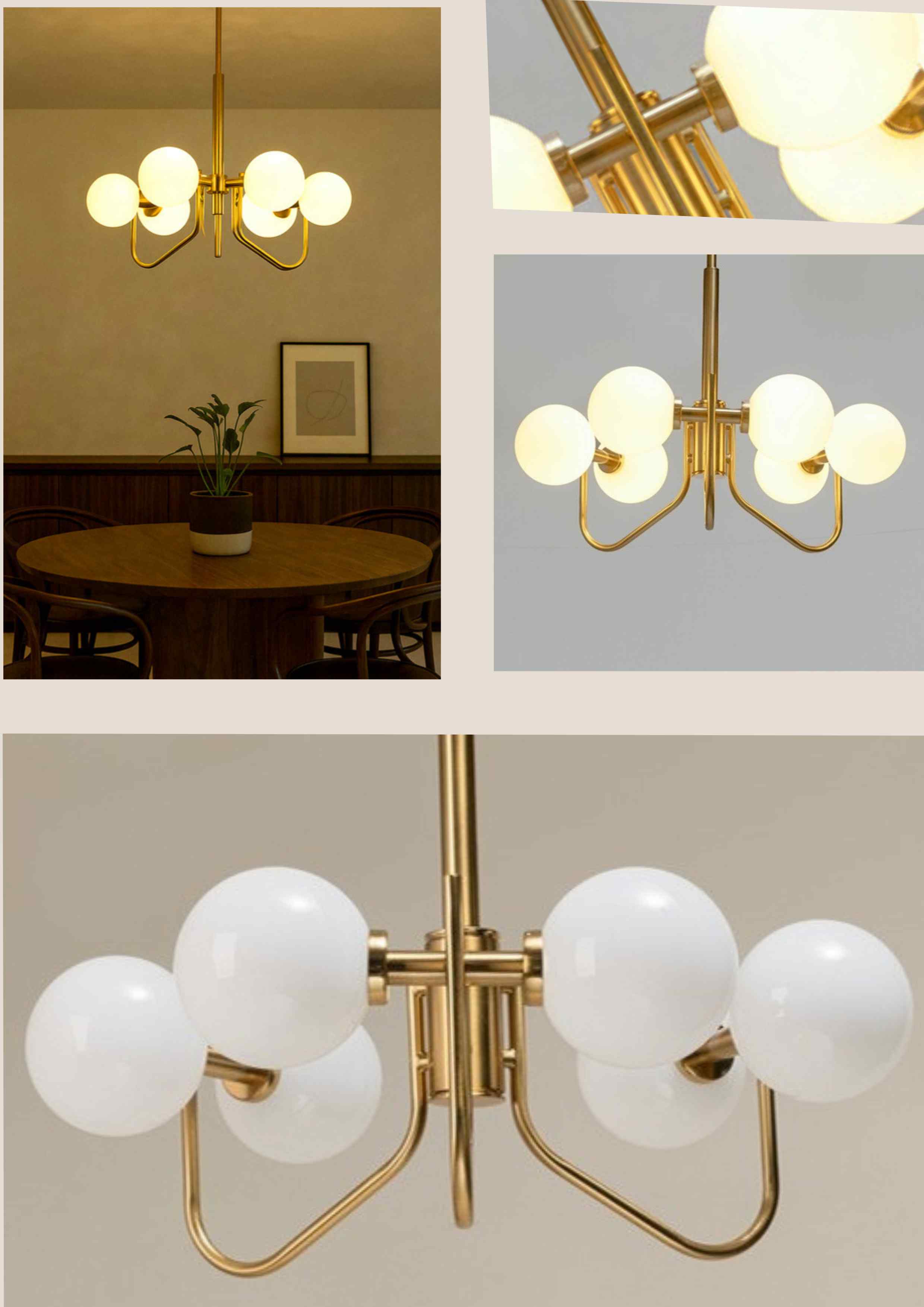 Beyond Lights - Brass Globe Chandelier