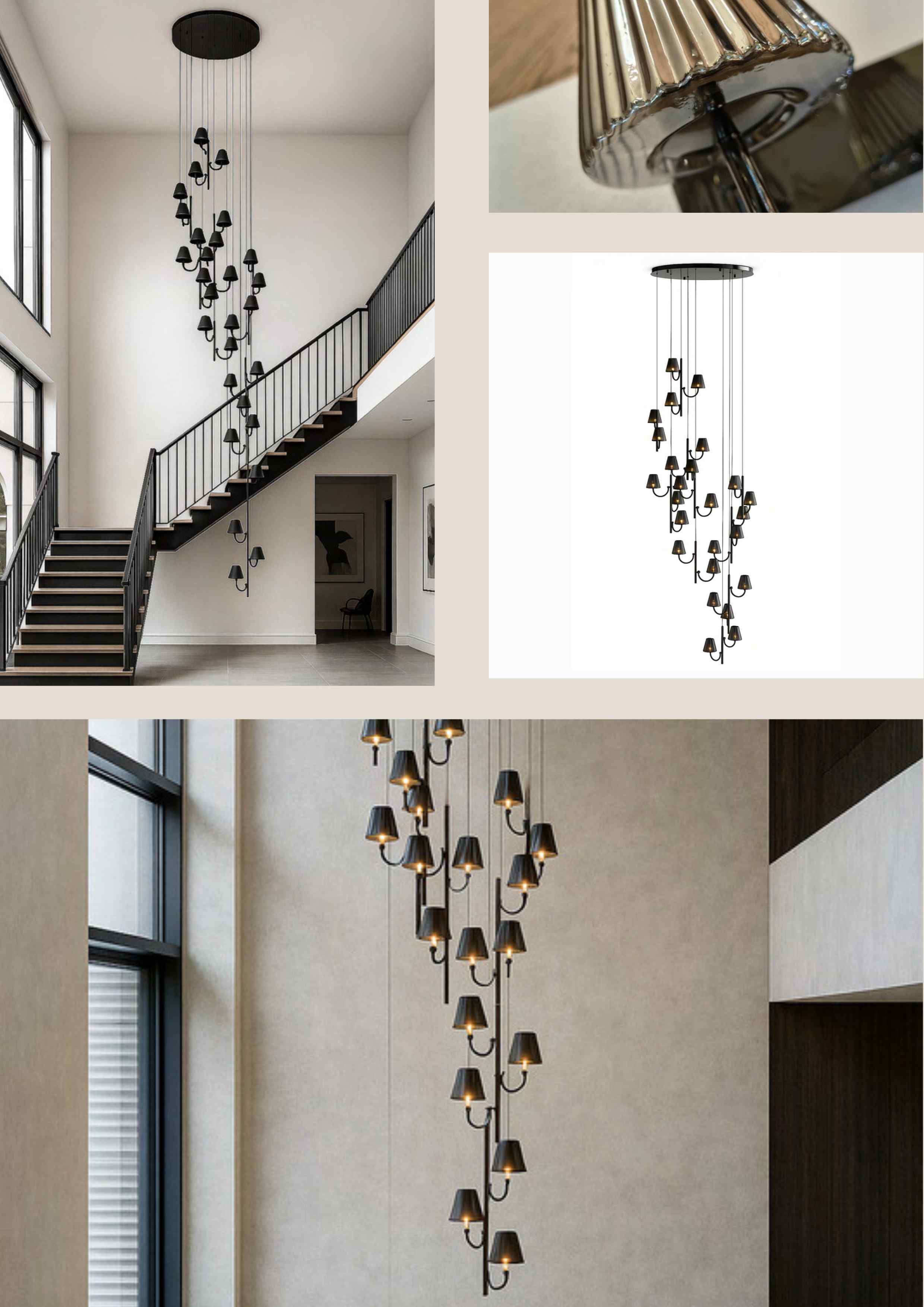 Beyond Lights - Black Cascade Chandelier