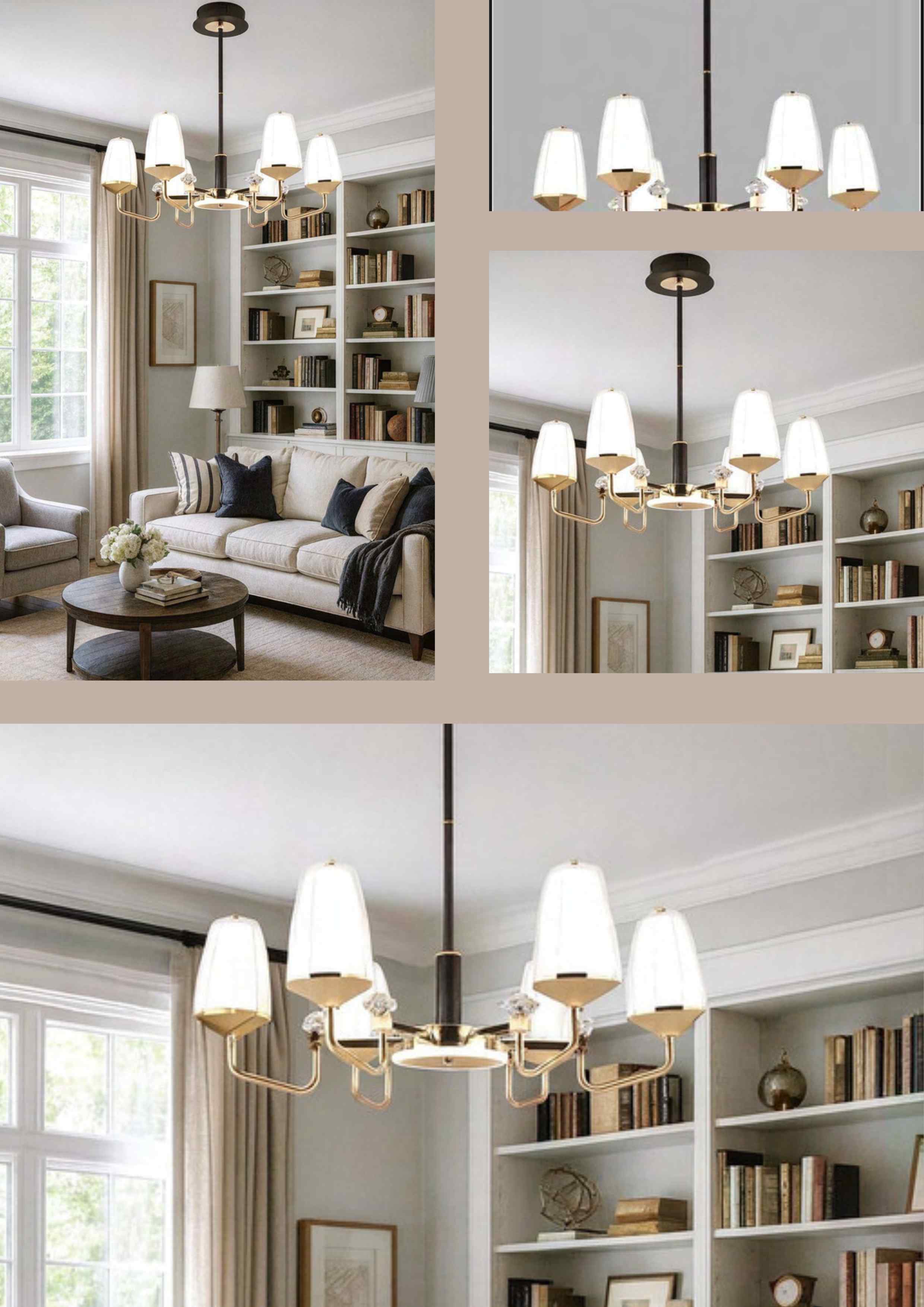 Beyond Lights - Brass Shade Chandelier