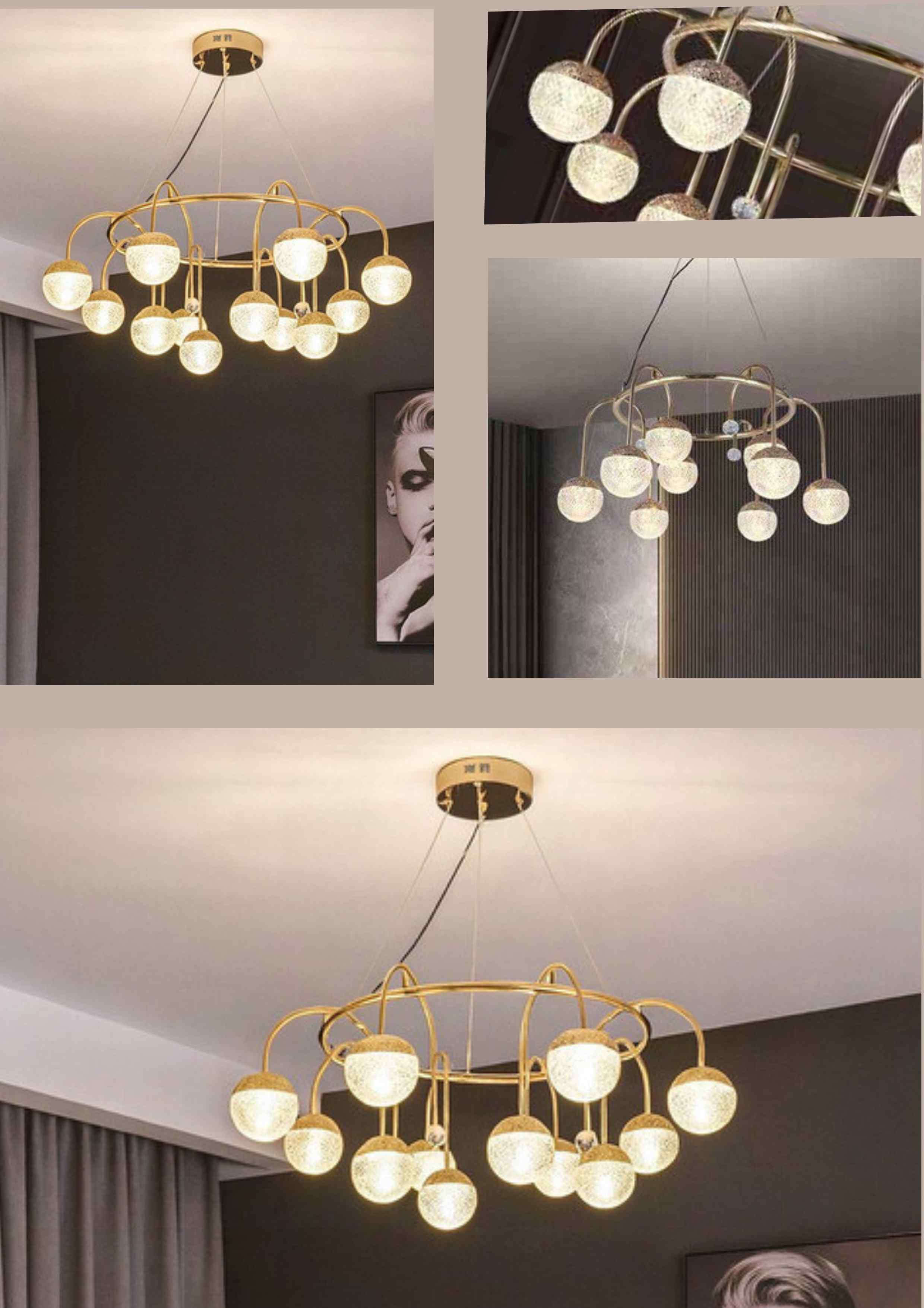 Beyond Lights - Gold Orb Chandelier