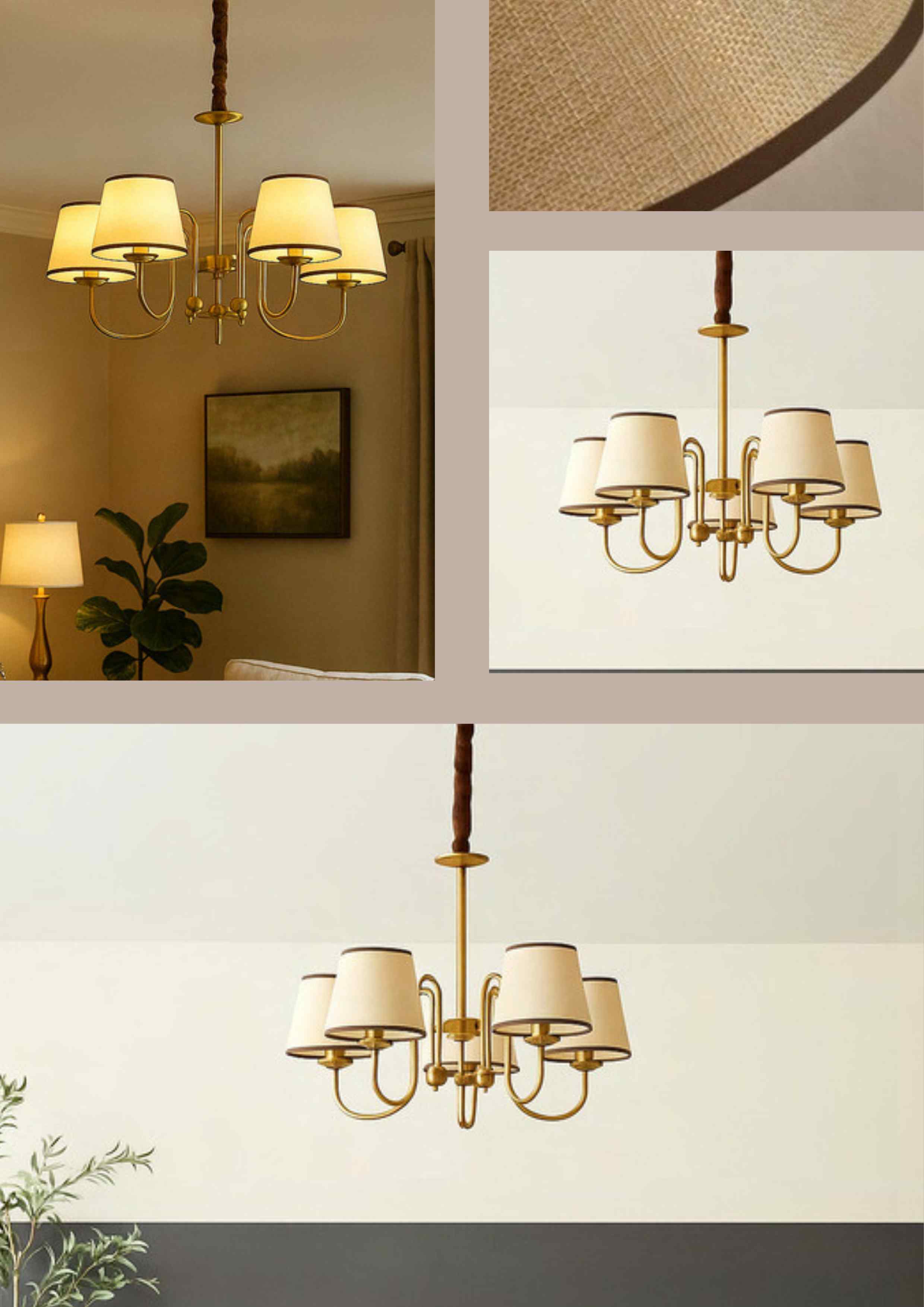 Beyond Lights - Brass Shade Chandelier