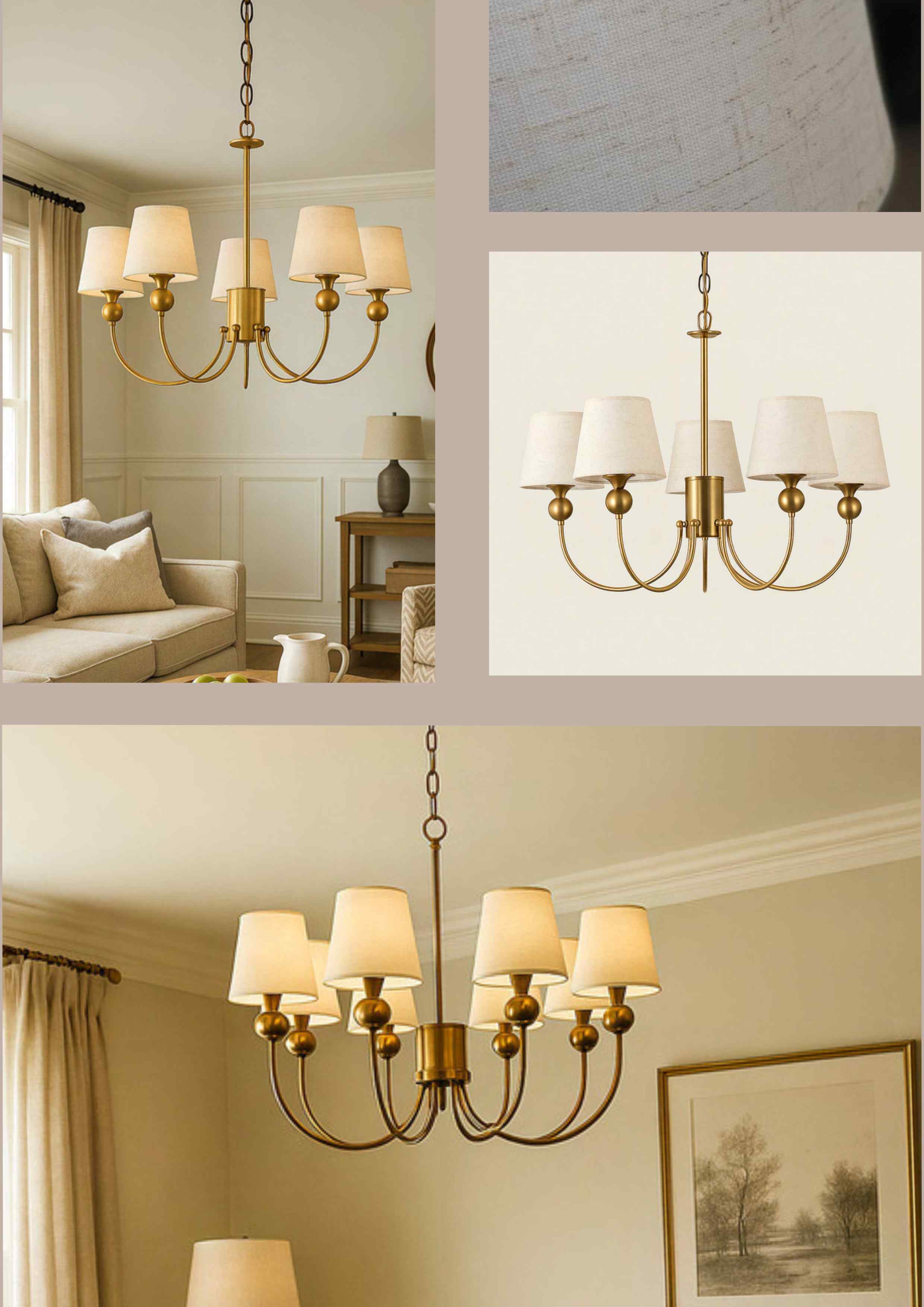 Beyond Lights - Brass Shade Chandelier