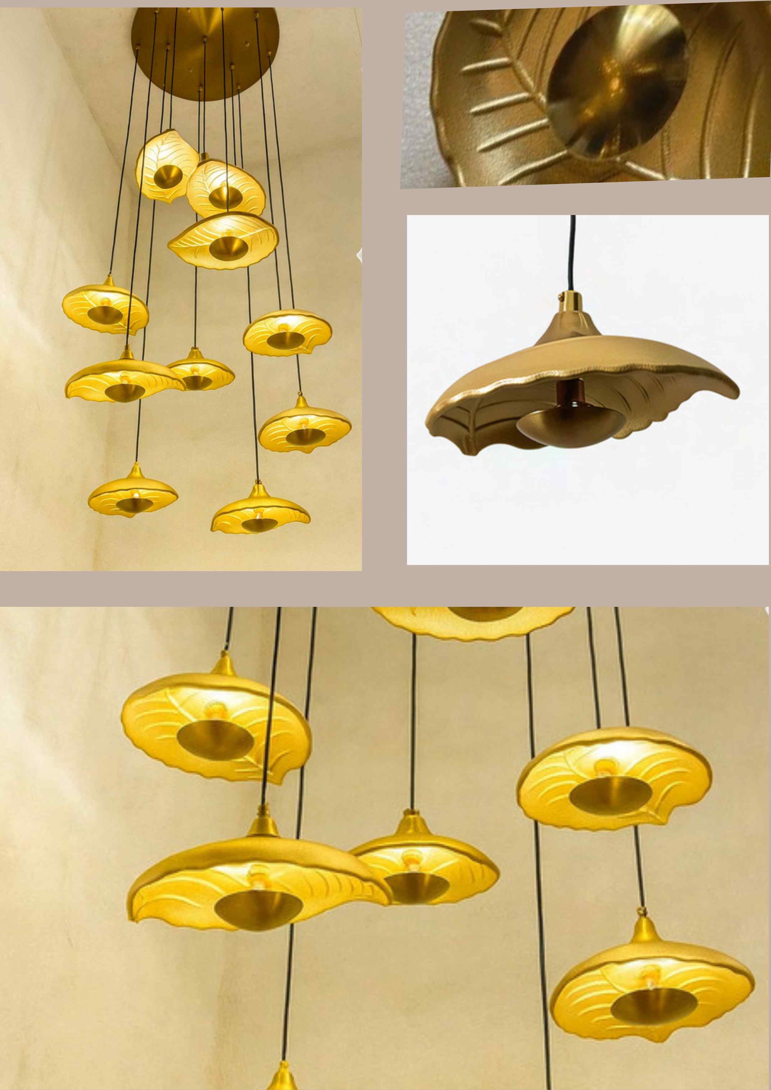 Beyond Lights - Gold Leaf Chandelier