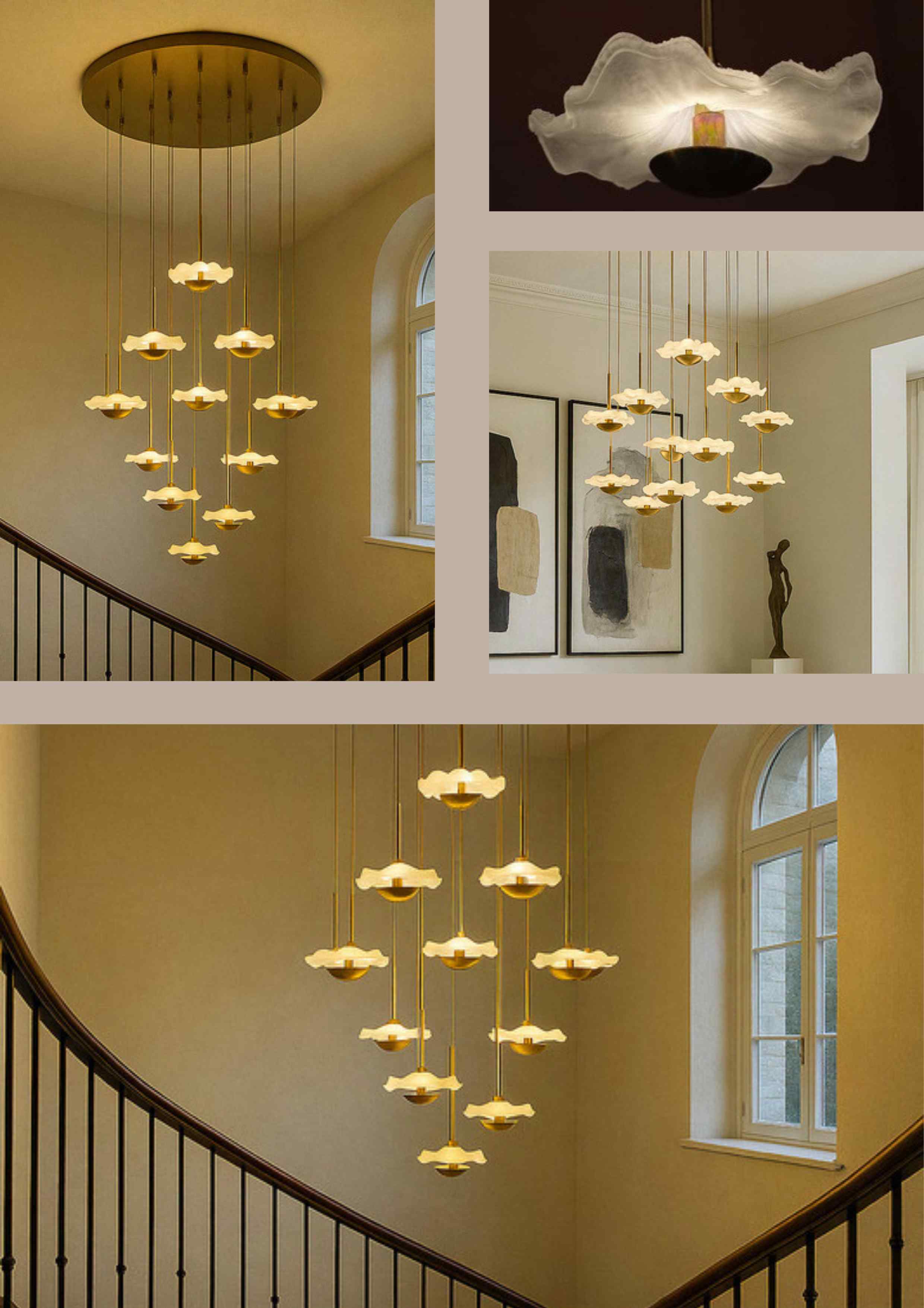 Beyond Lights - Brass Petal Chandelier