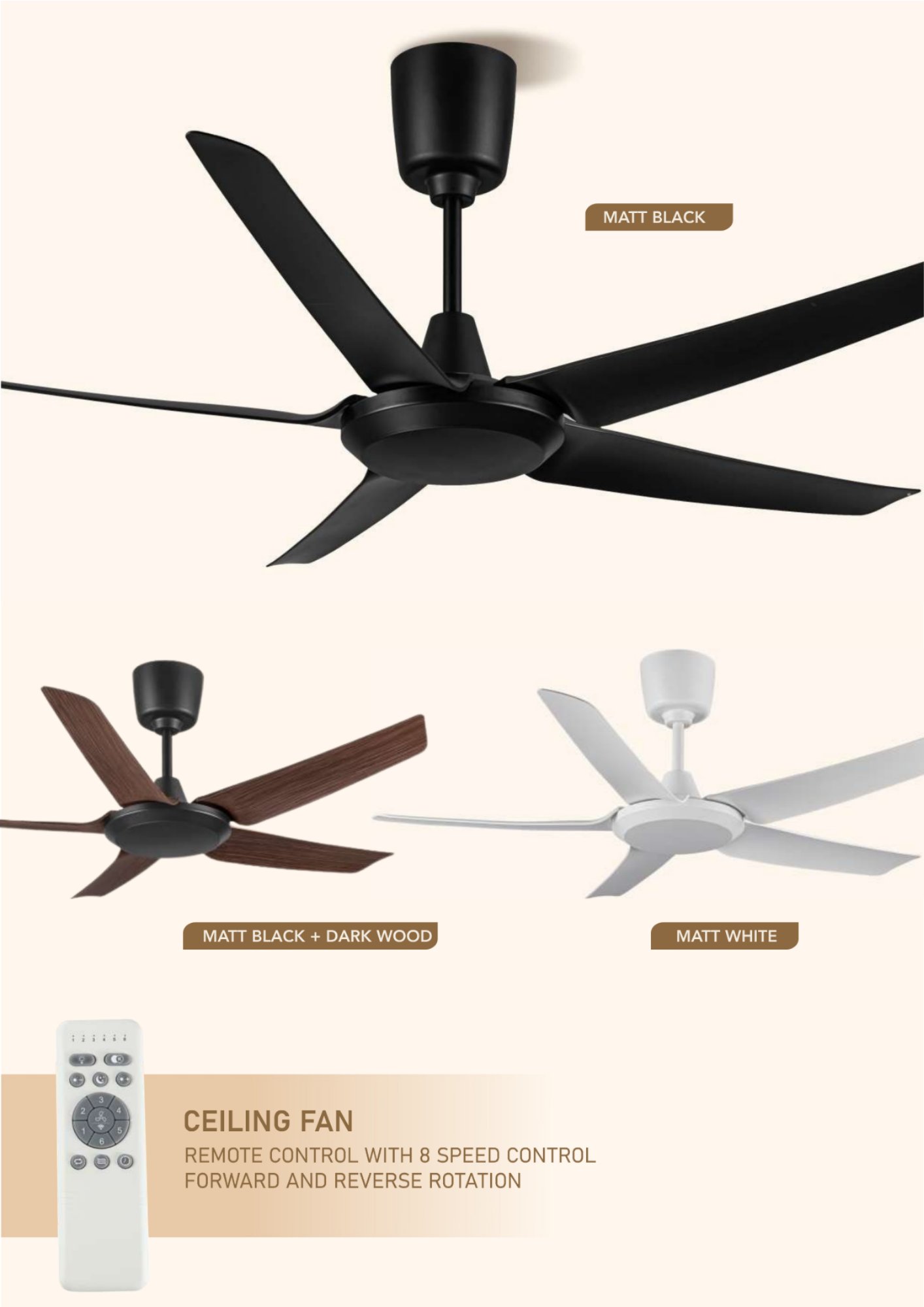 Beyond Lights - Matt Black Ceiling Fan