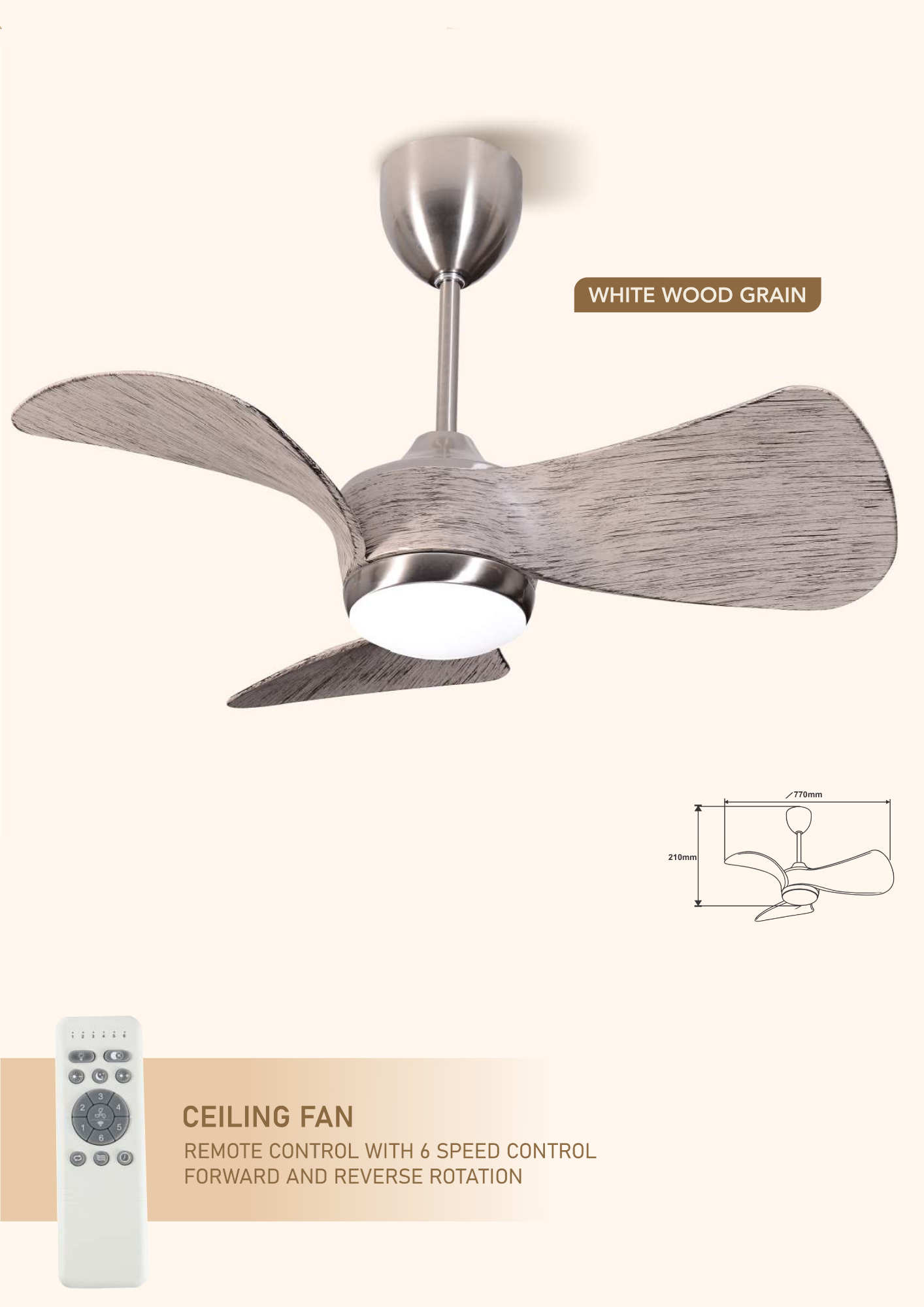 Beyond Lights - Wood Grain Ceiling Fan