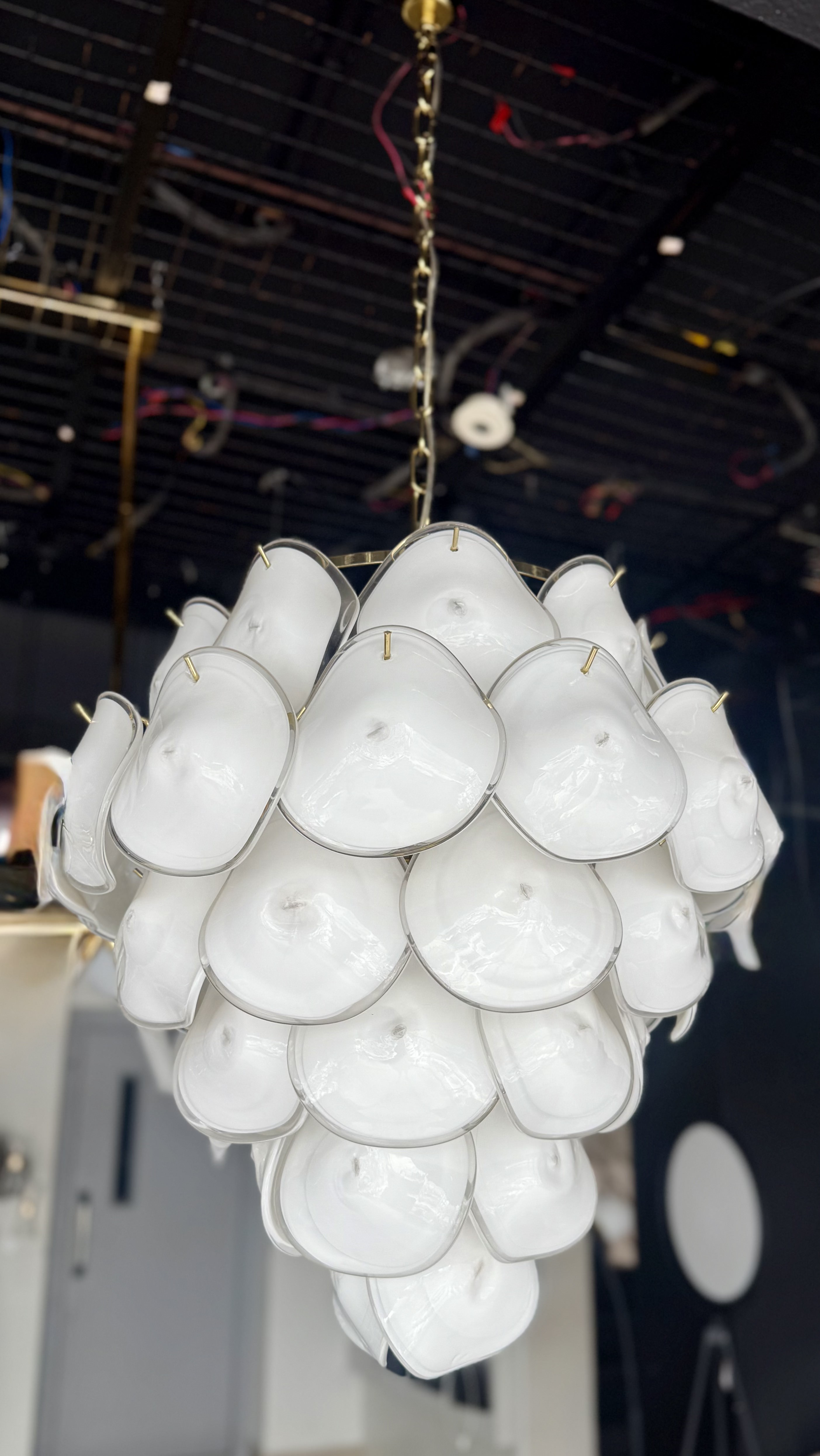 Beyond Lights - Sculpted Milk-Glass Petal Cluster Chandelier