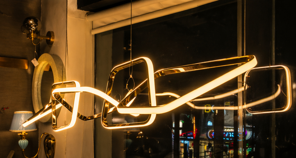 Beyond Lights - Gold Geometric Chandelier