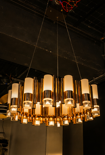 Beyond Lights - Gold Tube Chandelier