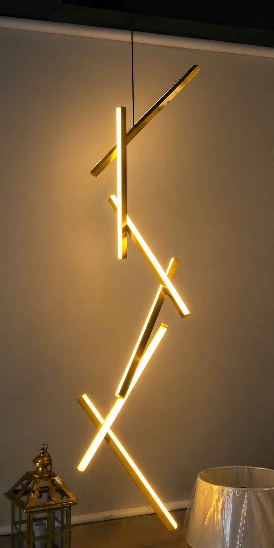 Beyond Lights - Brass Linear Chandelier