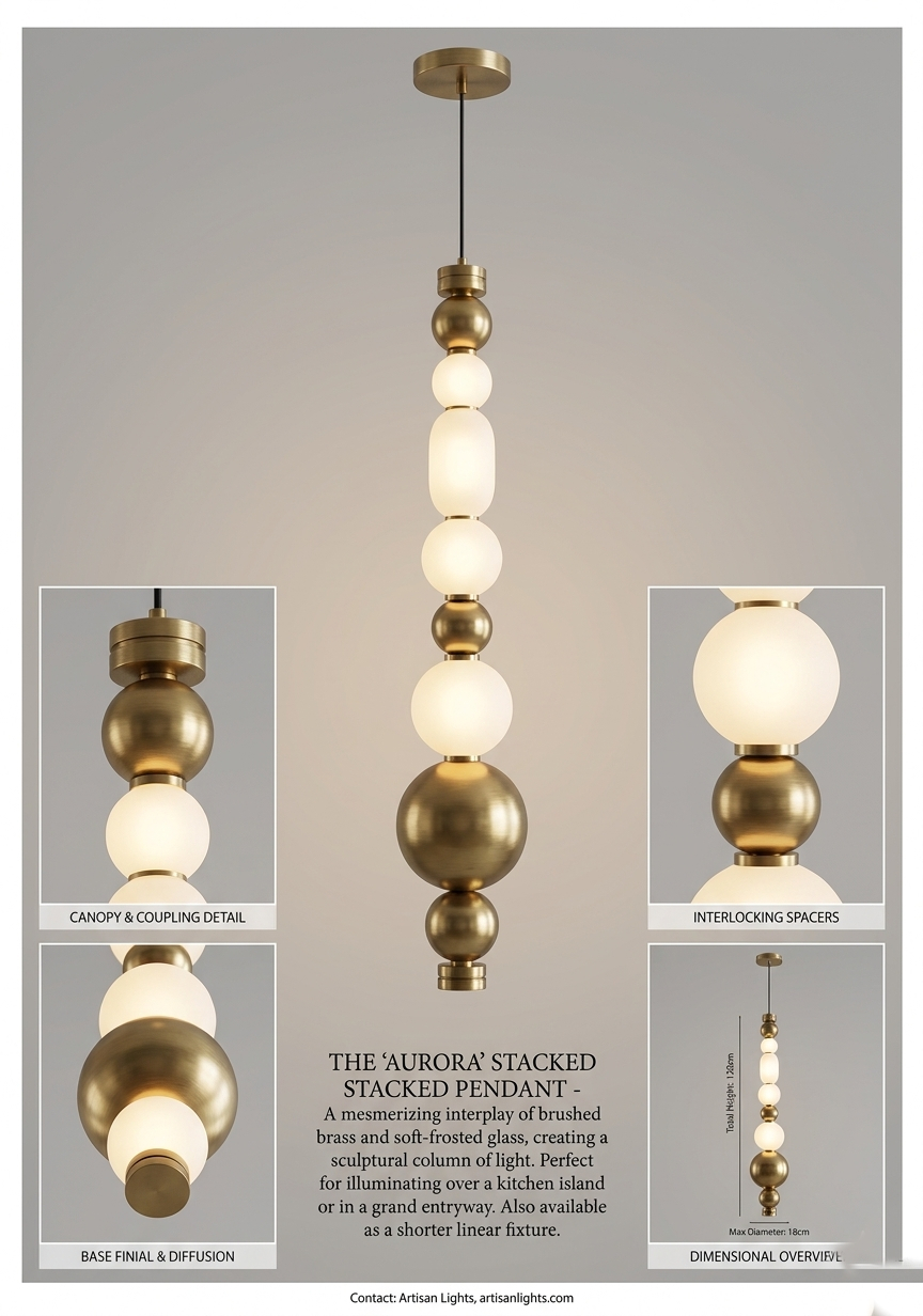 Beyond Lights - Brass Stacked Pendant