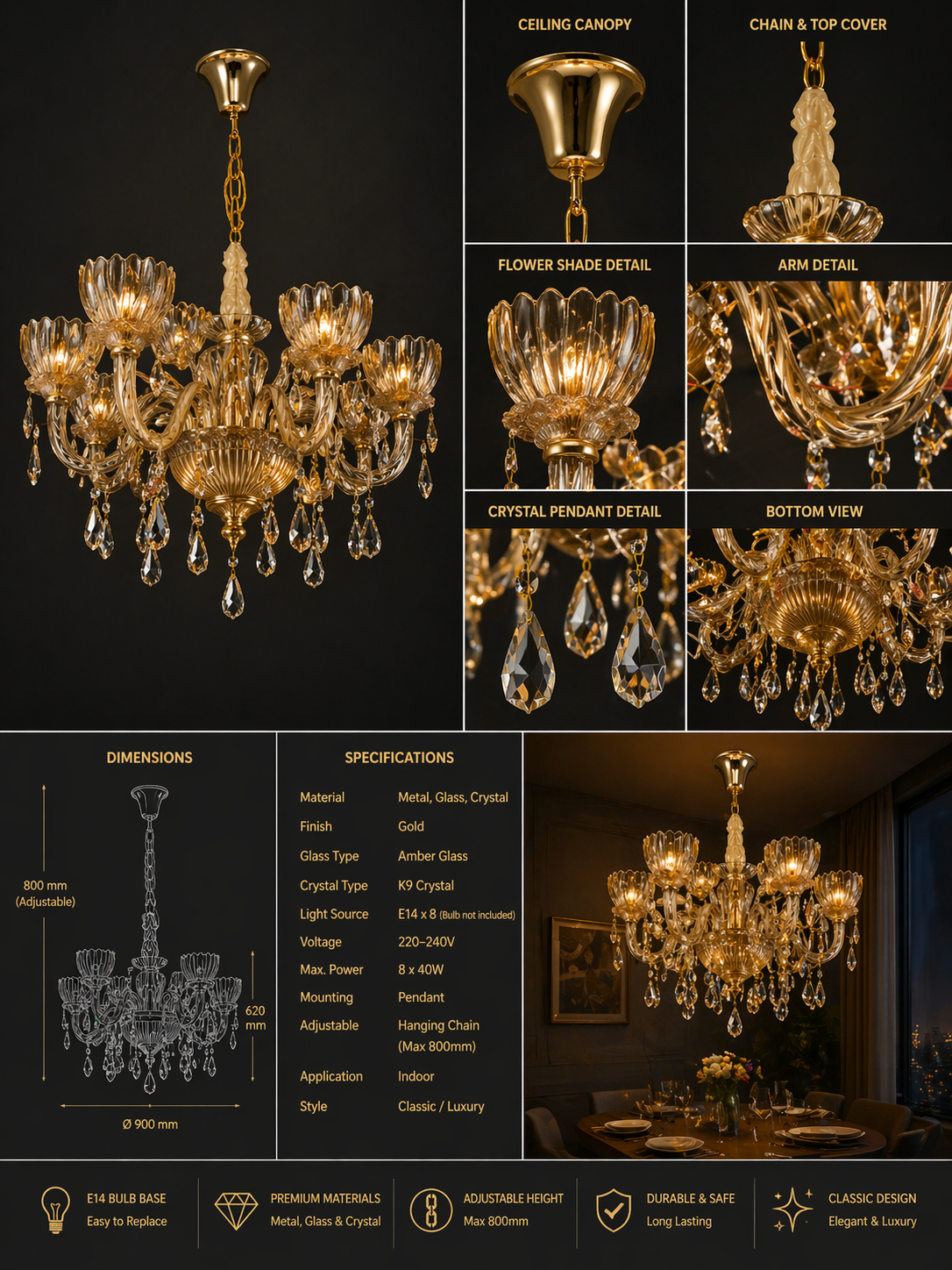 Beyond Lights - Crystal Chandelier Lamp