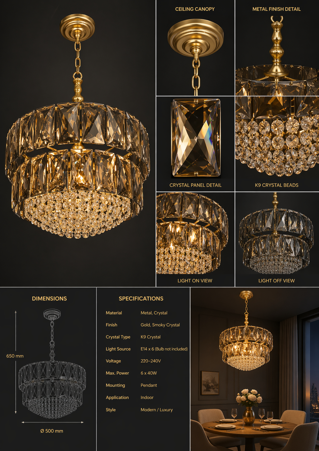 Beyond Lights - Crystal Chandelier Lamp