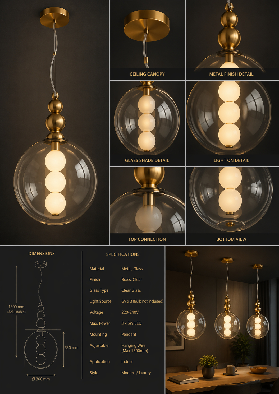 Beyond Lights - Glass Pendant Lamp