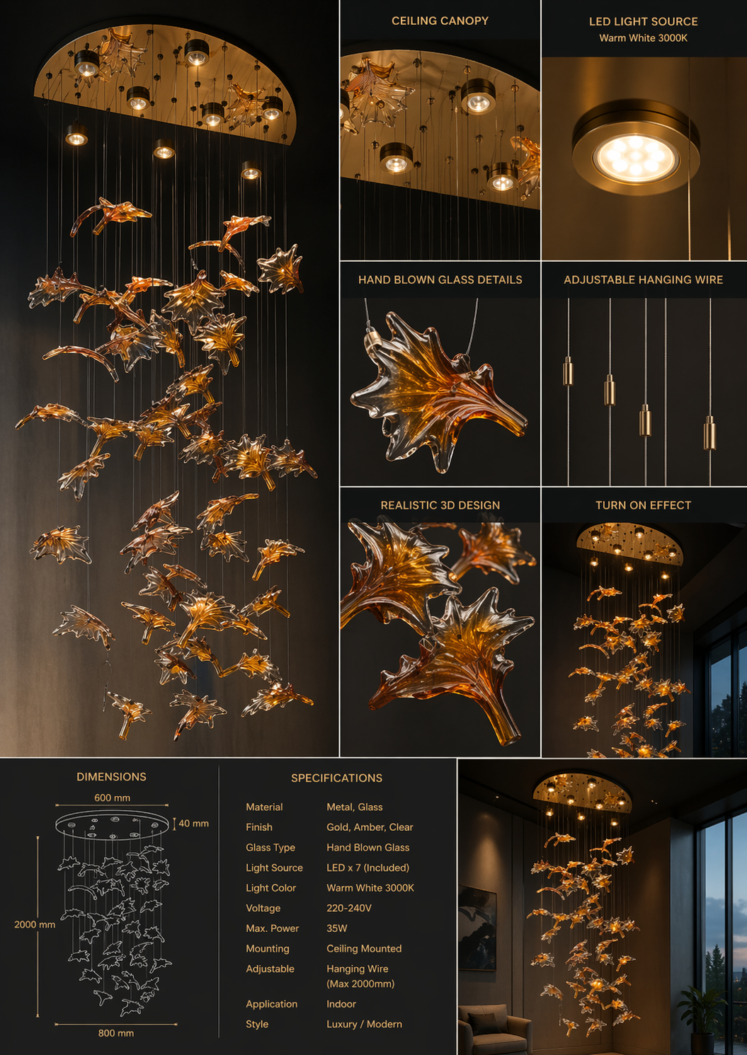 Beyond Lights - Glass Chandelier Lamp