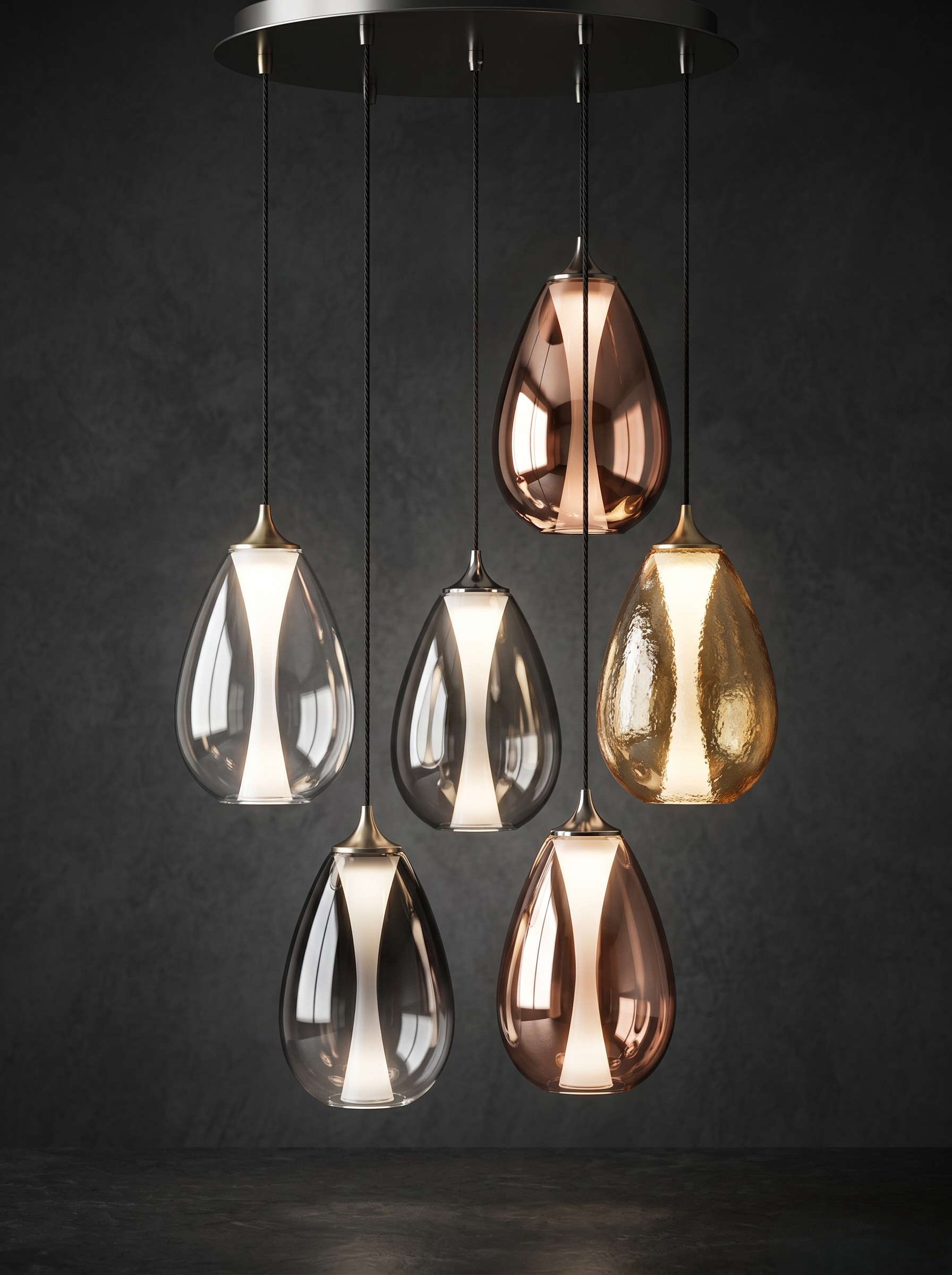 Beyond Lights - Gold Swirl Chandelier