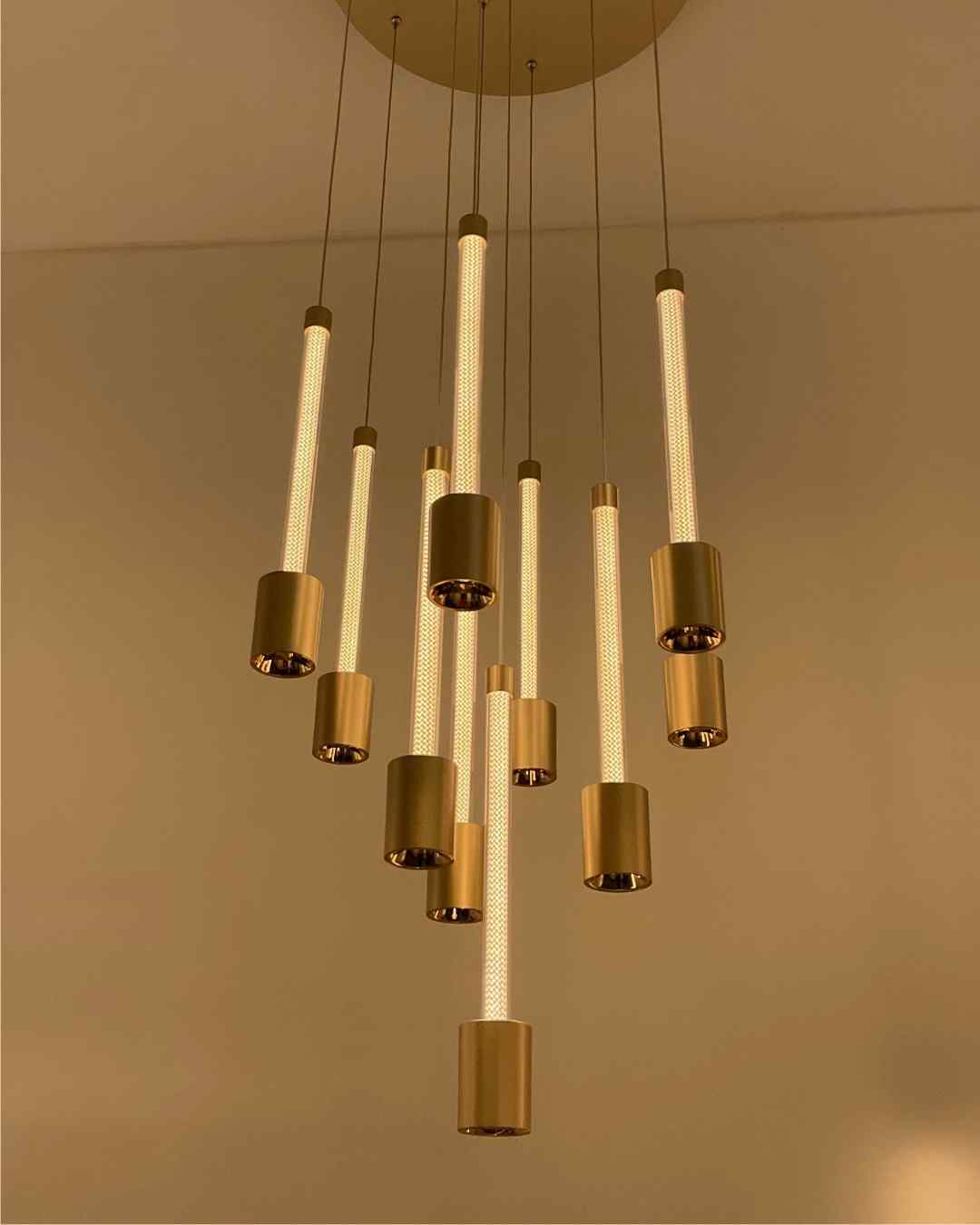 Beyond Lights - Gold Cylinder Chandelier
