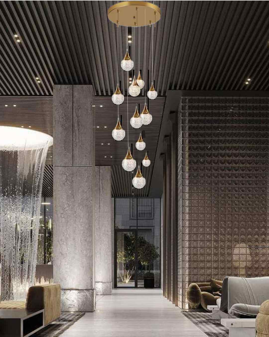Beyond Lights - Glass Drop Chandelier
