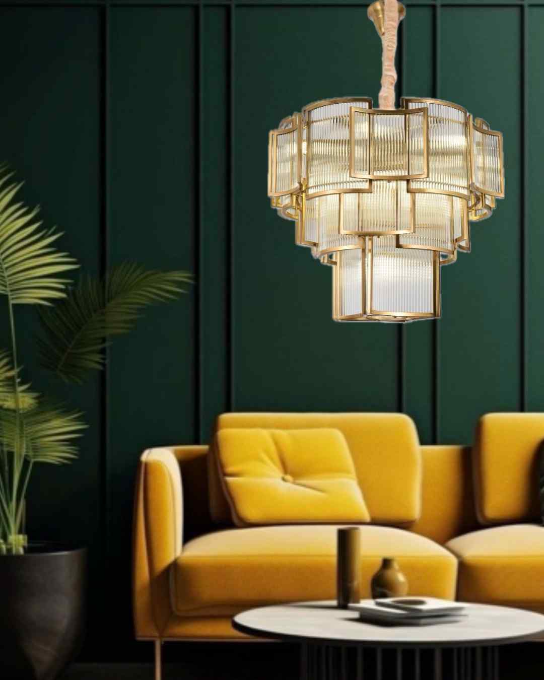 Beyond Lights - Gold Tiered Chandelier