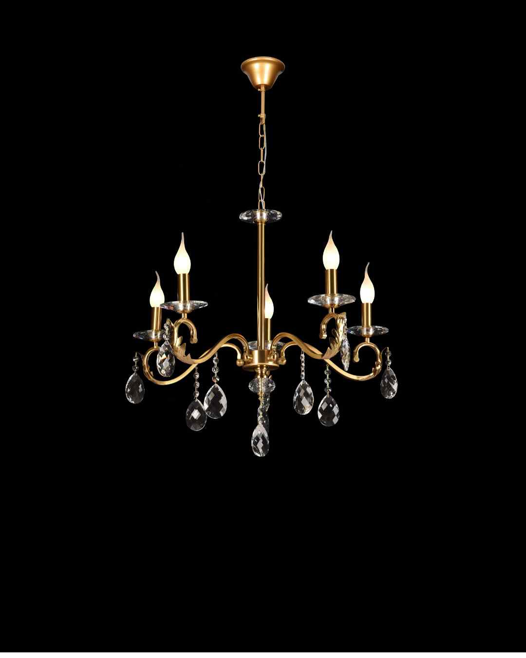 Beyond Lights - Gold Crystal Chandelier