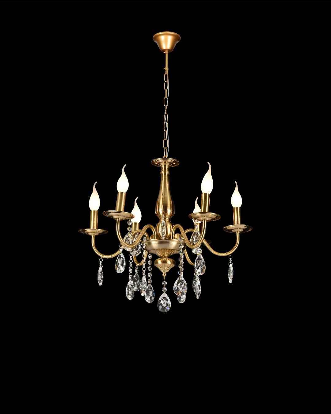 Beyond Lights - Gold Crystal Chandelier