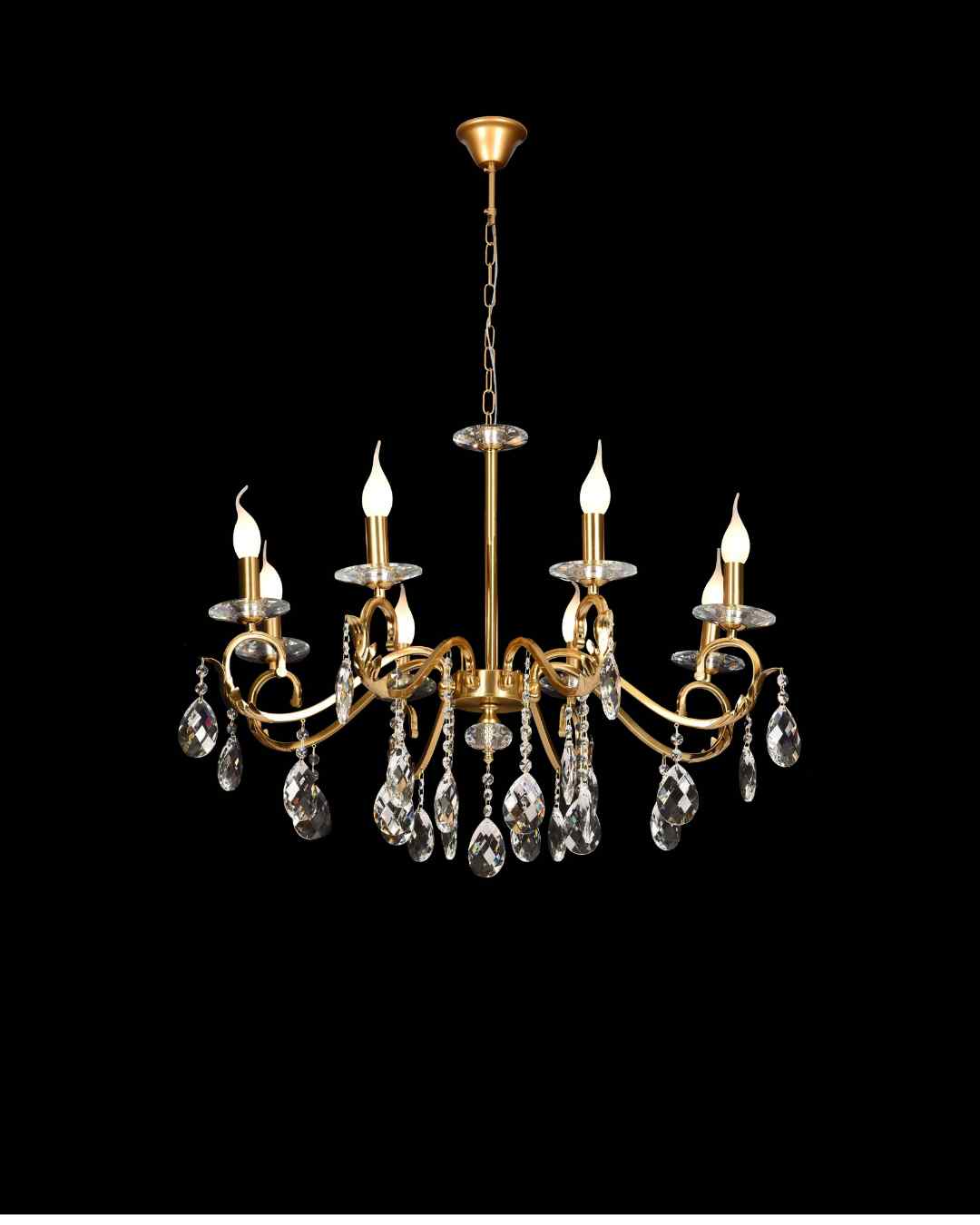 Beyond Lights - Gold Crystal Chandelier
