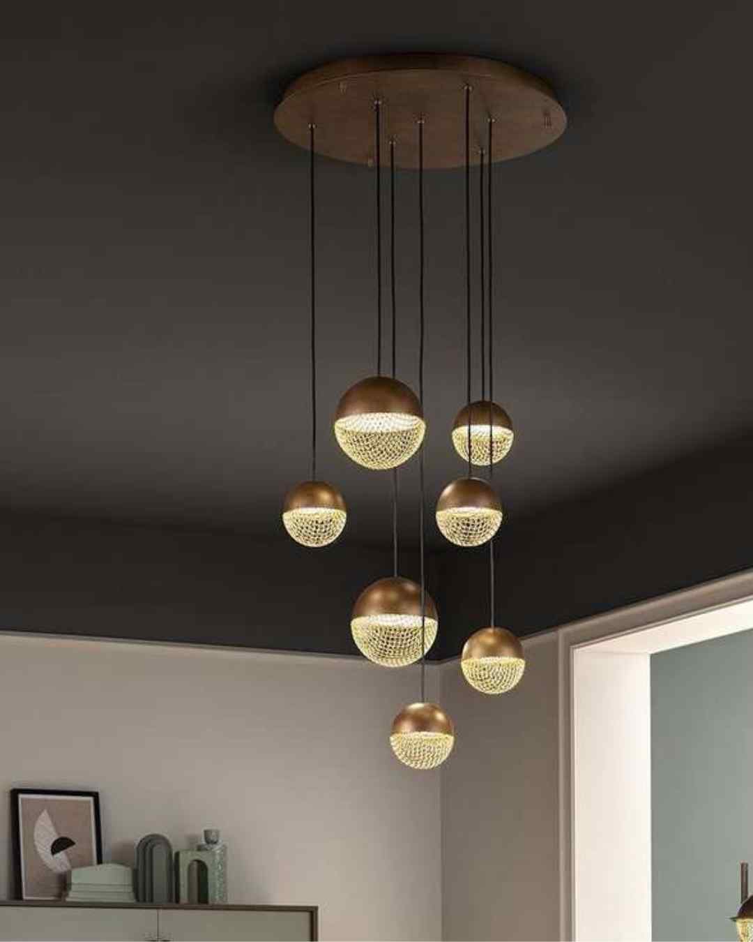 Beyond Lights - Bronze Orb Chandelier