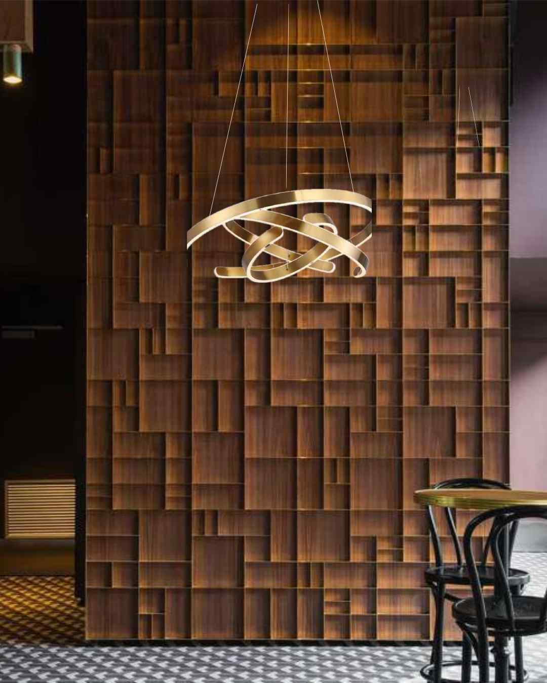 Beyond Lights - Gold Swirl Chandelier