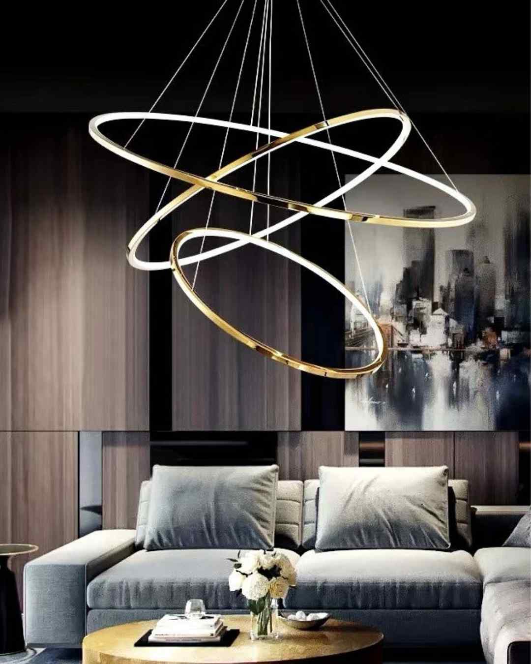 Beyond Lights - Gold Ring Chandelier