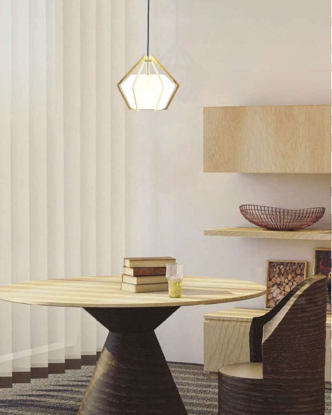 Beyond Lights - Brass Geometric Pendant