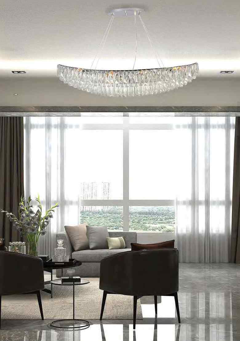 Beyond Lights - Curved Crystal Chandelier
